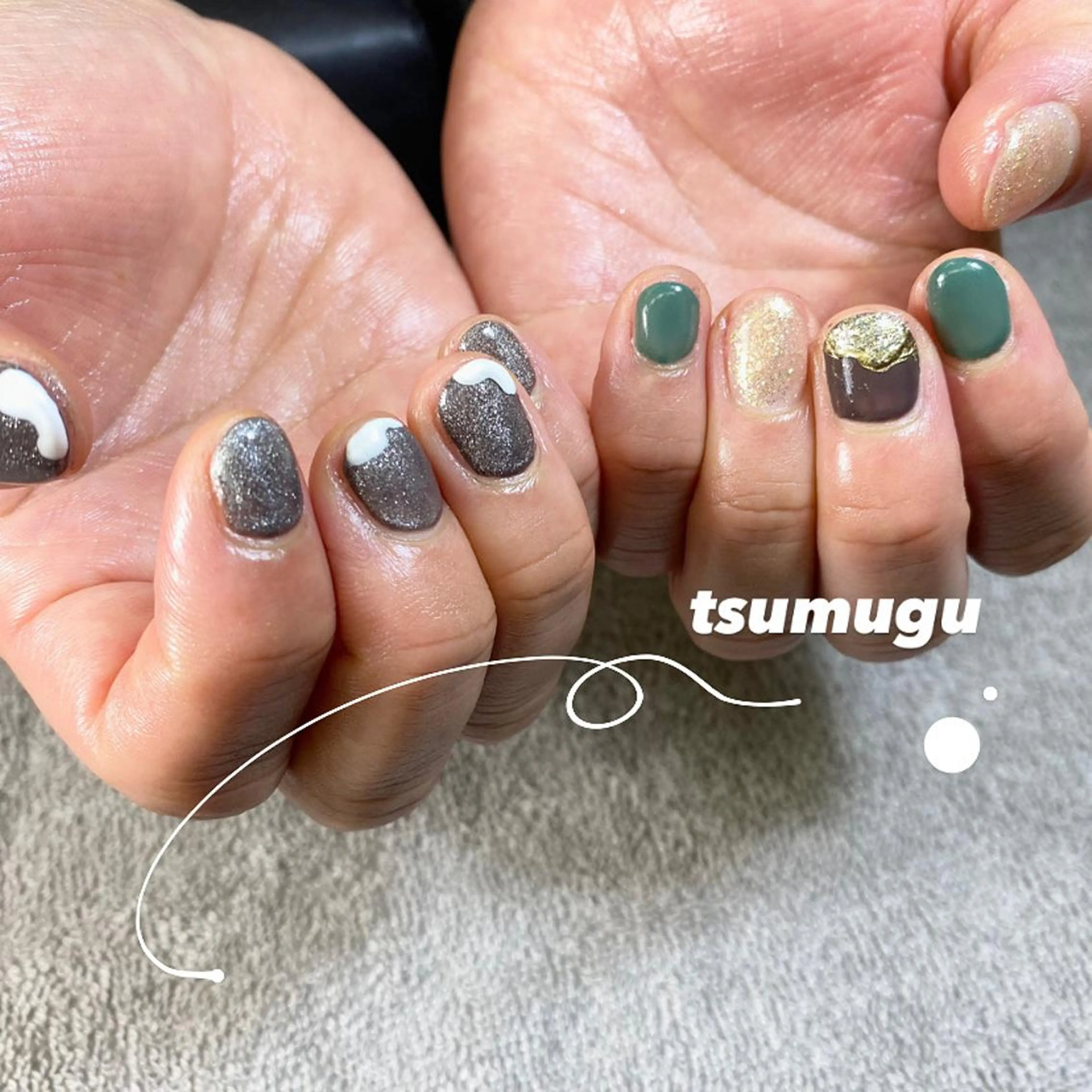 ネイル シンプルネイル ハンドネイル つむぐ サロンのネイルデザイン