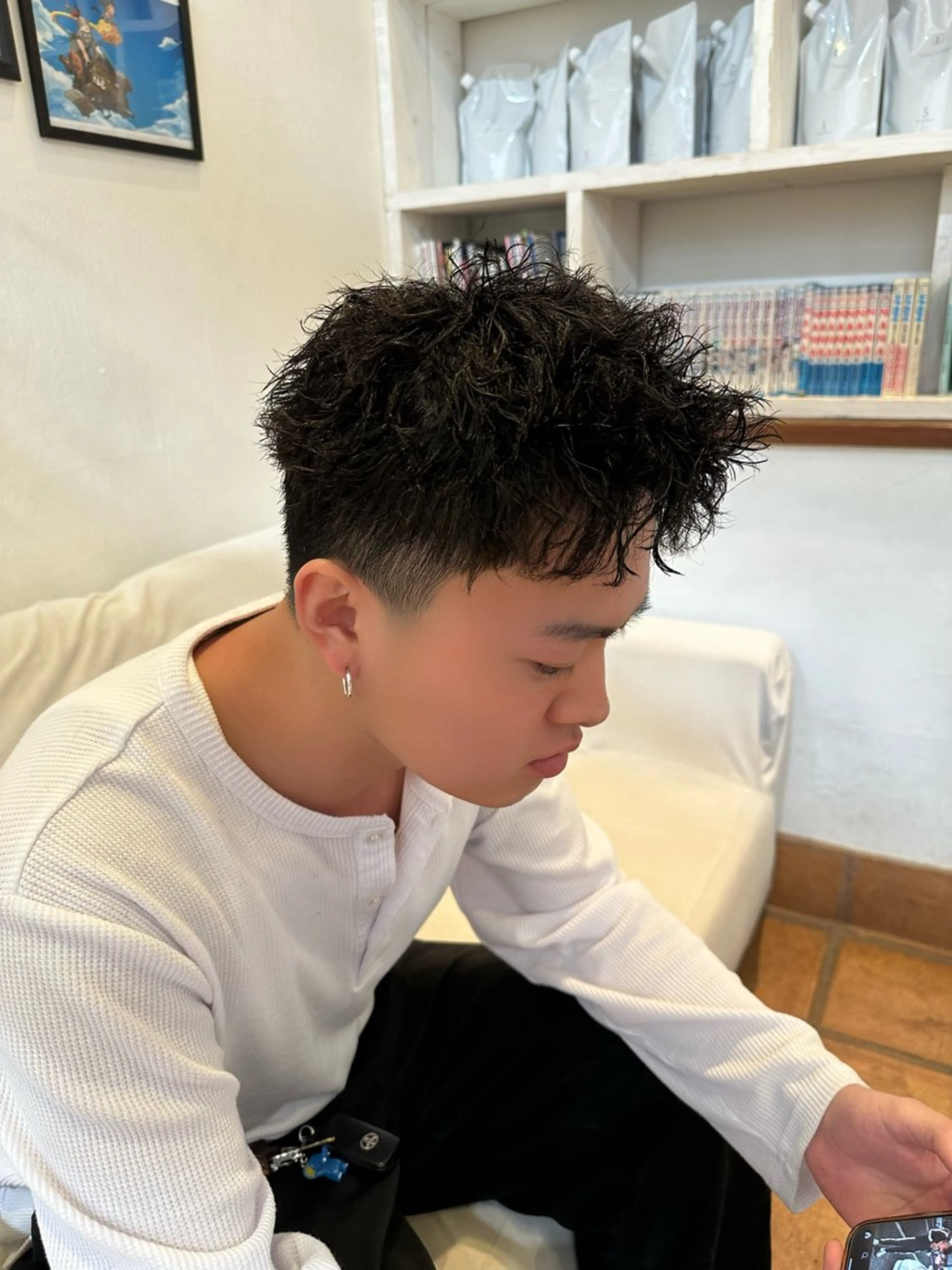 ショート パーマ メンズ カット パーマ KAKERU/ボブ/ ショート/パーマ🌱のヘアスタイル