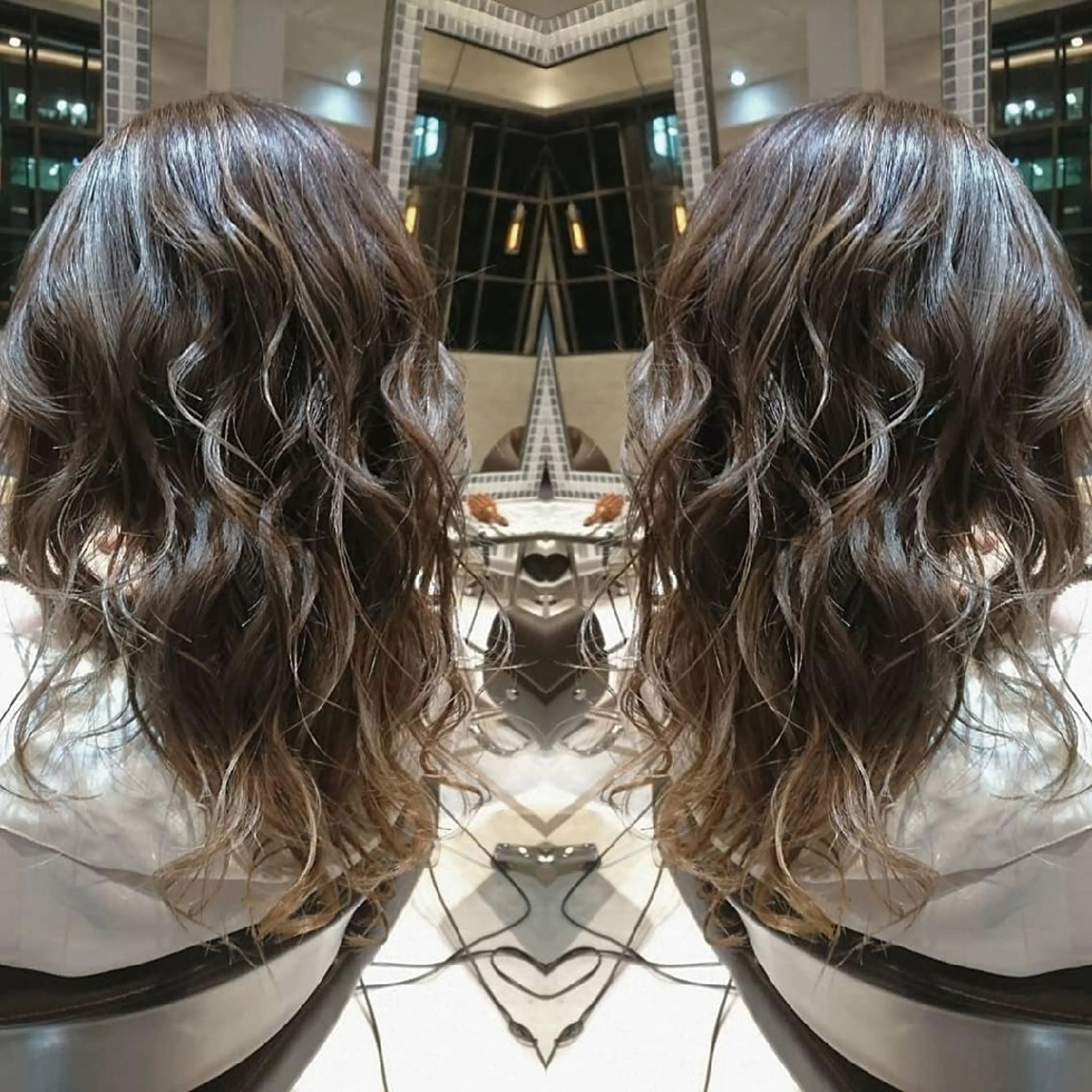 セミロング カラー グレージュ カット 縮毛矯正 トリートメント youres センター南所属・今満 精二のヘアスタイル