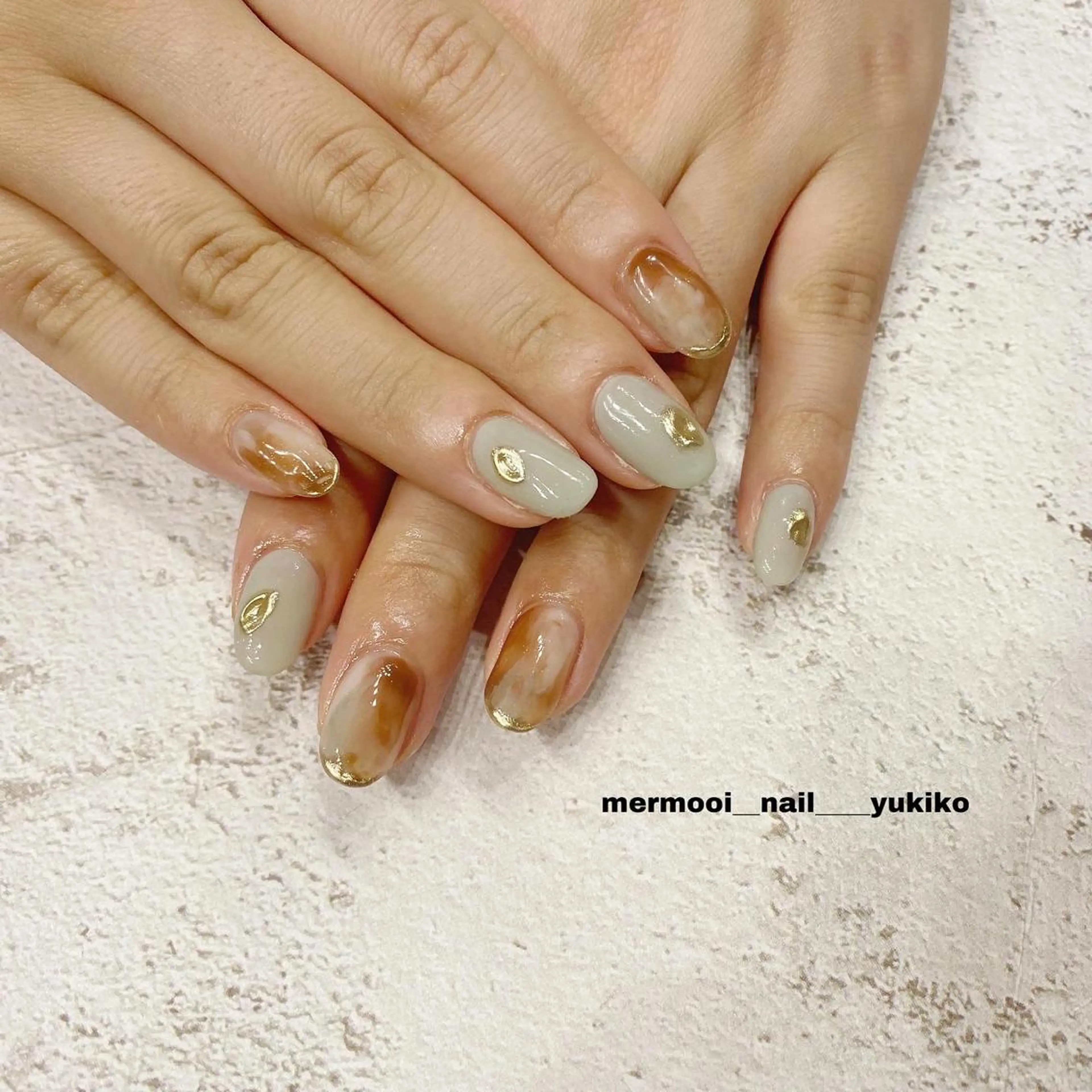 ネイル 韓国ネイル ミラーネイル ニュアンスネイル ワンホンネイル ハンドネイル mermooi nailのネイルデザイン