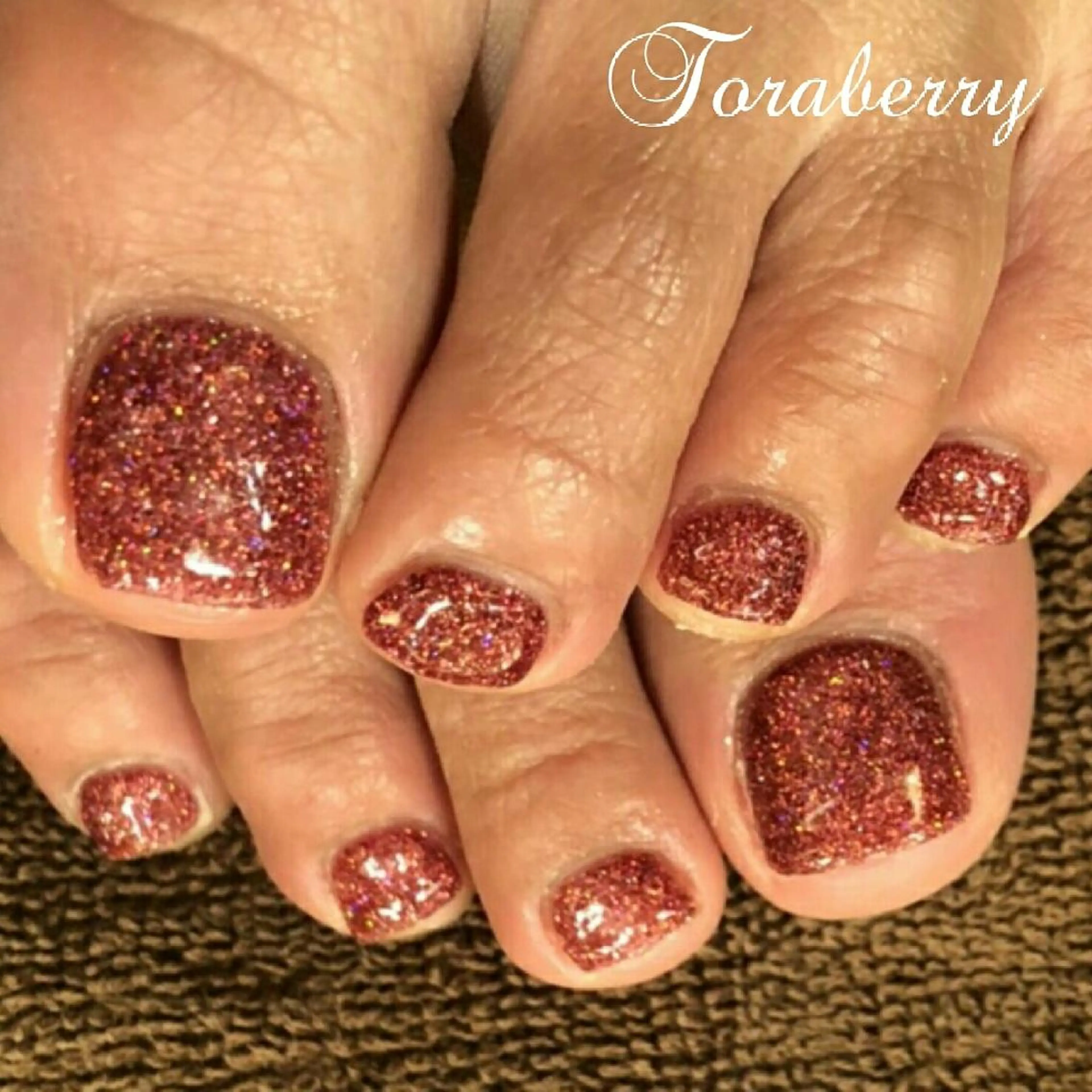 ネイル ラメ(グリッター) フットネイル ネイリスト なつみのネイルデザイン