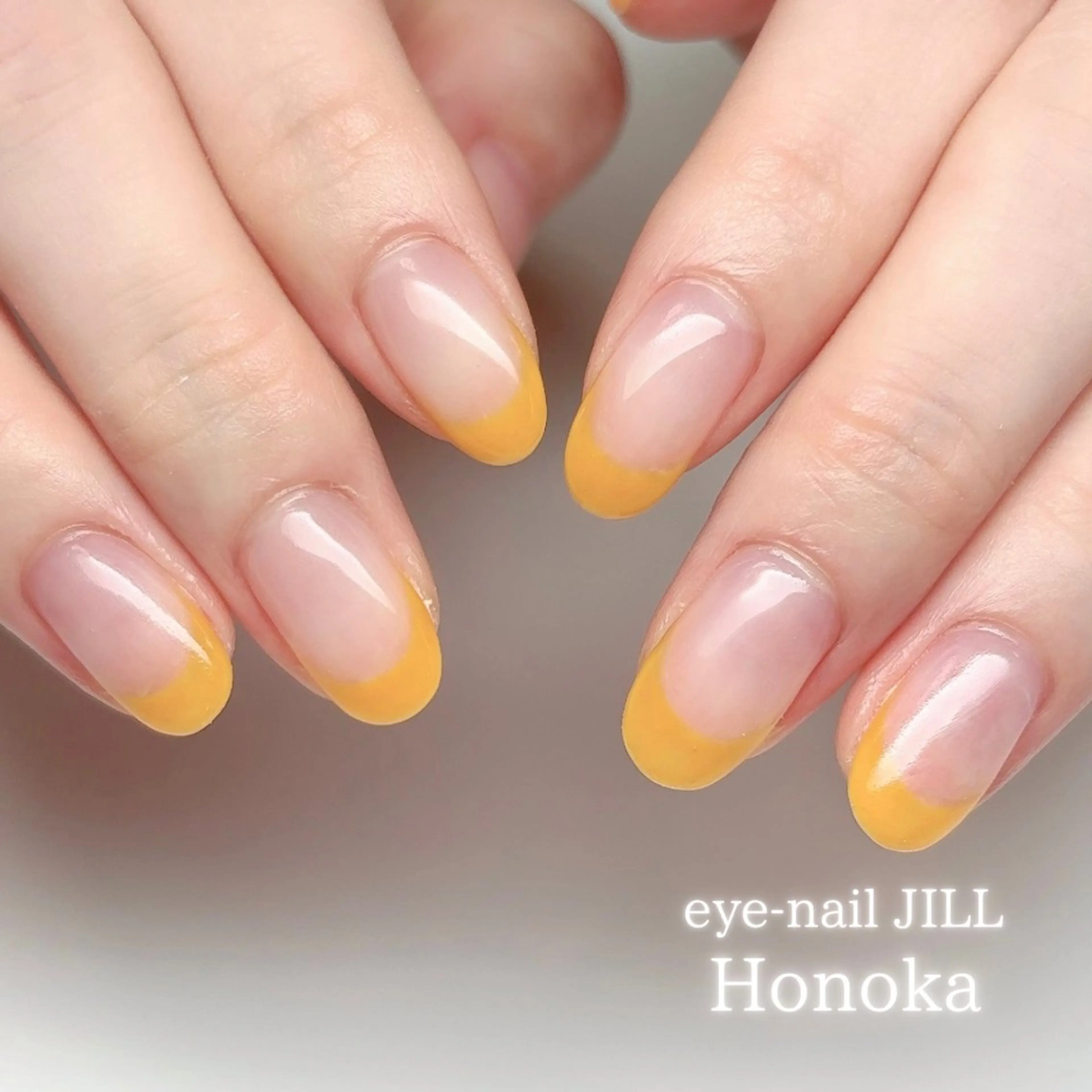 ネイル フレンチネイル オレンジ 夏ネイル JILL Honokaのネイルデザイン