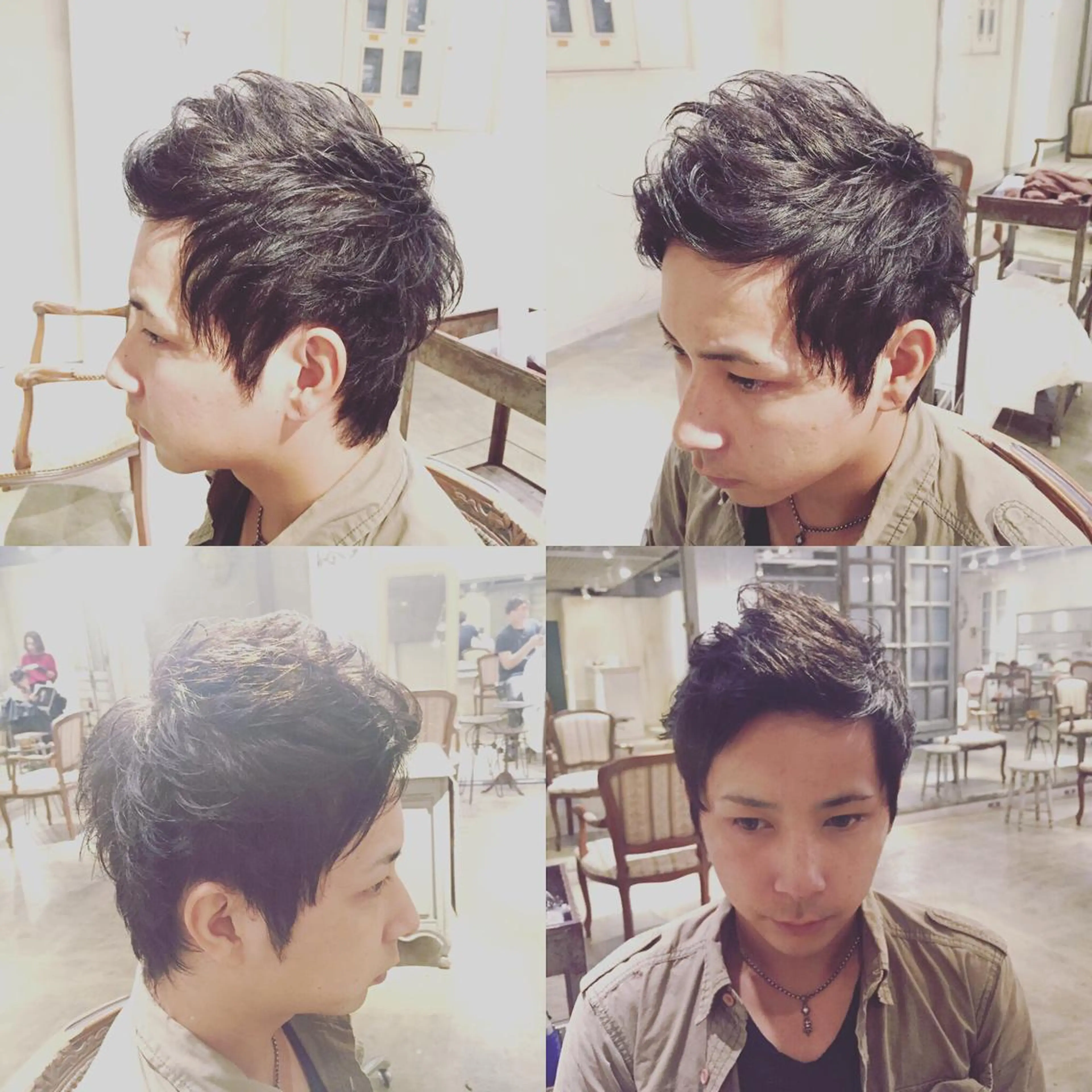 メンズ アップバング メンズショート こう ちゃんのヘアスタイル