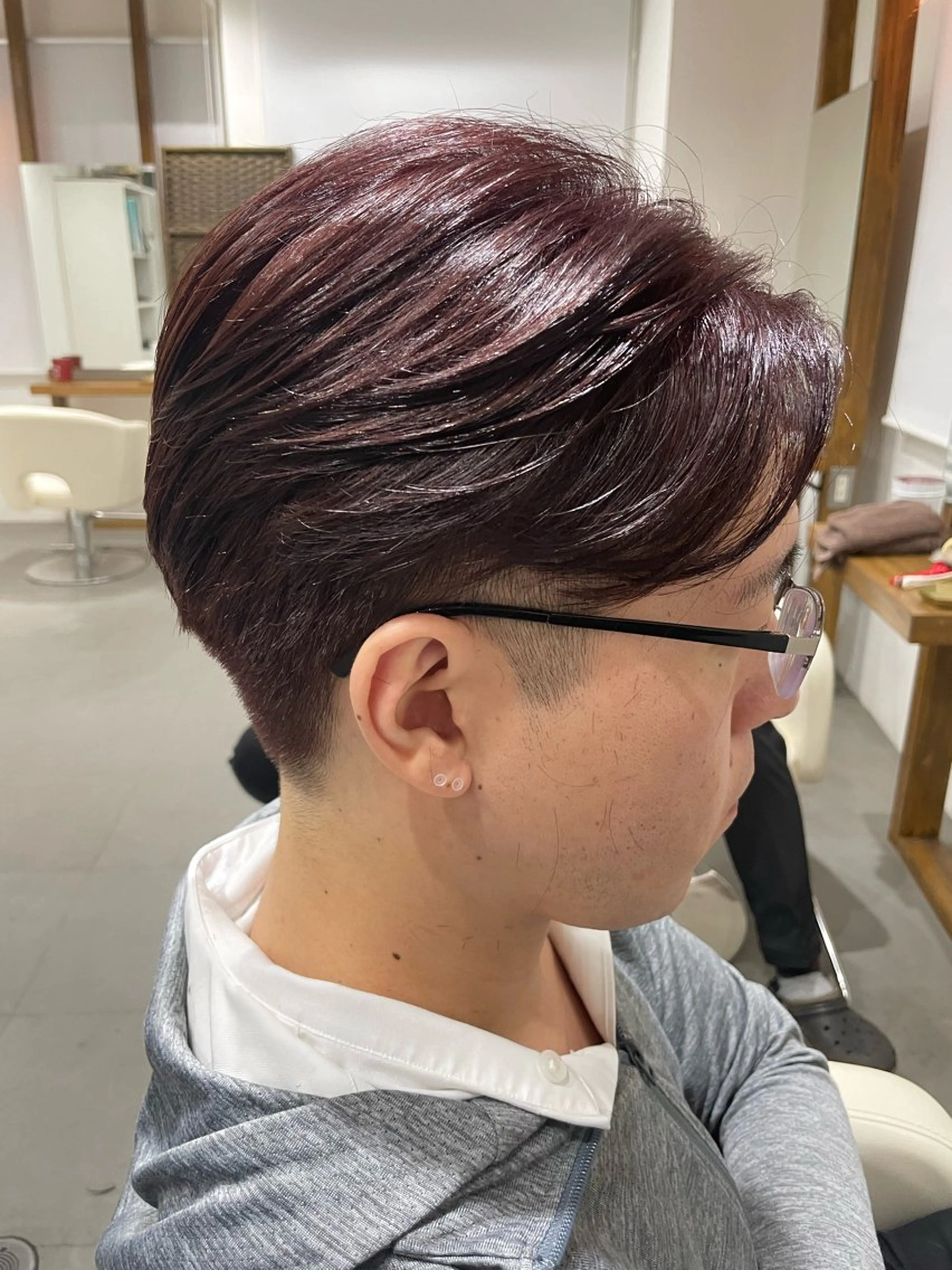 ショート カラー メンズ センターパート レッドカラー 🎨 SHIORI🥀のヘアスタイル
