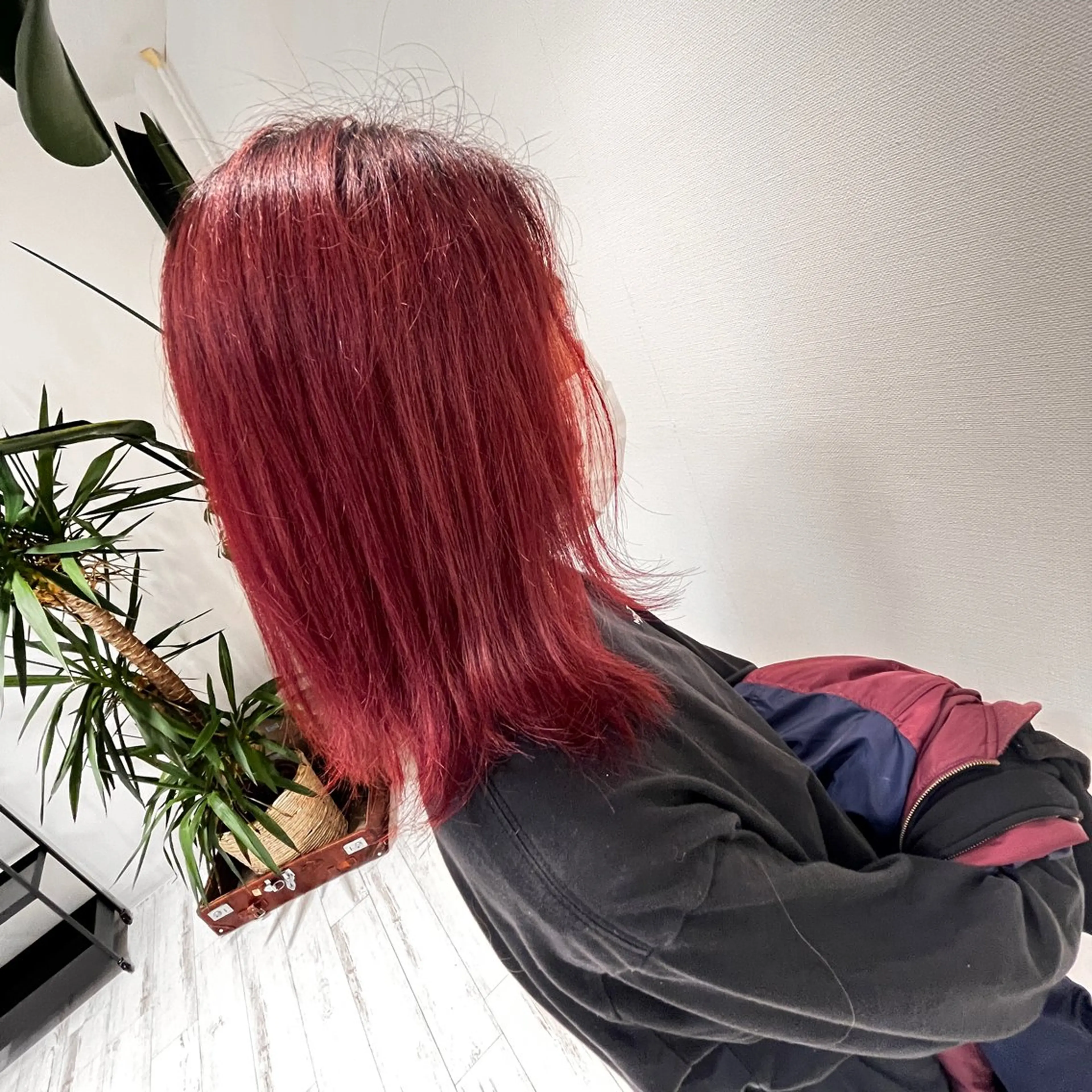 ミディアム カラー ピンクカラー レッドカラー Hattori Ryukiのヘアスタイル