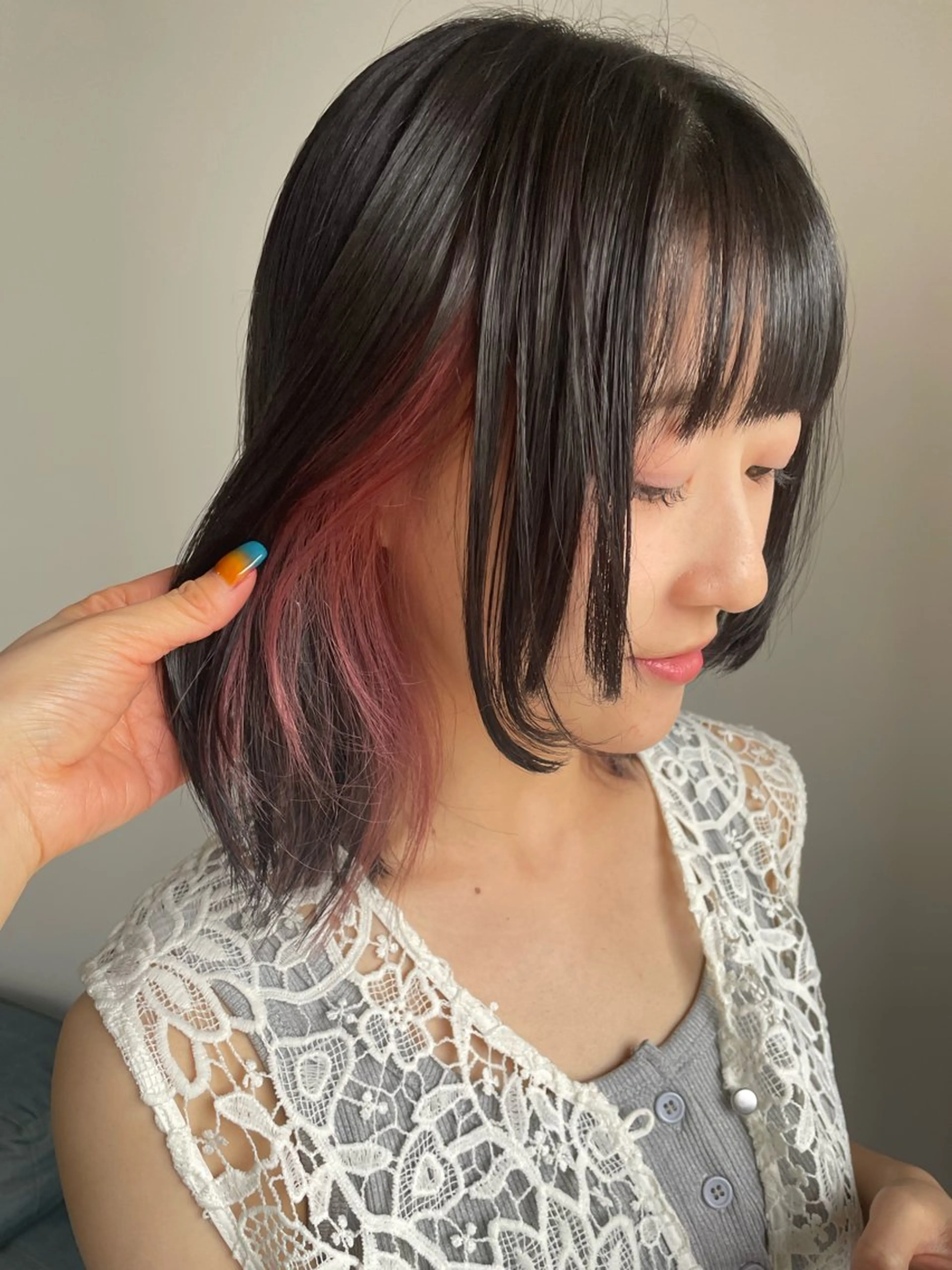 ミディアム カラー ヘアアレンジ 透明感カラー/推しカ ラー☁️JURAのヘアスタイル