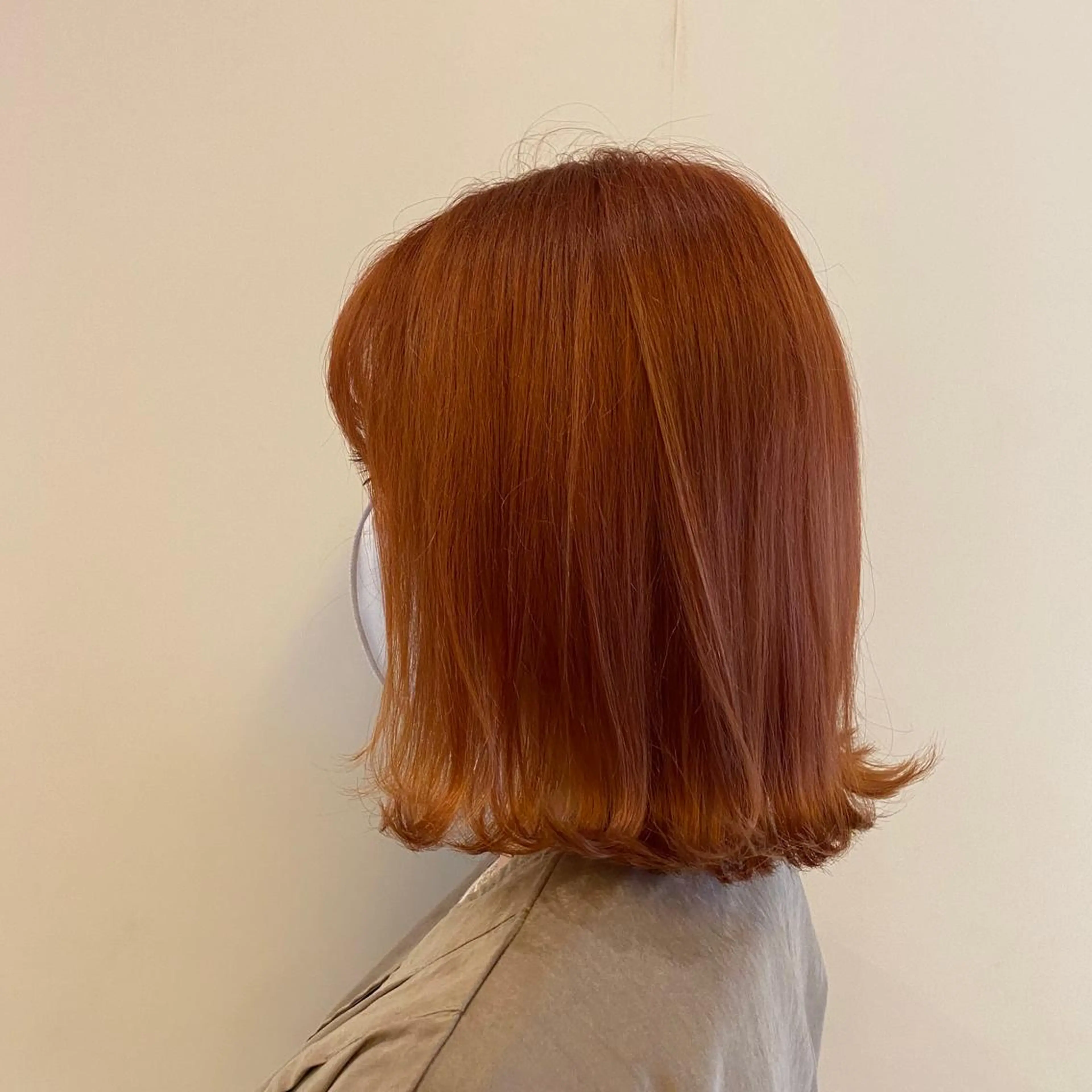 ミディアム カラー ブリーチ ブラウンカラー オレンジ オレンジブラウン 透明感カラー🌈 菊池 結衣のヘアスタイル