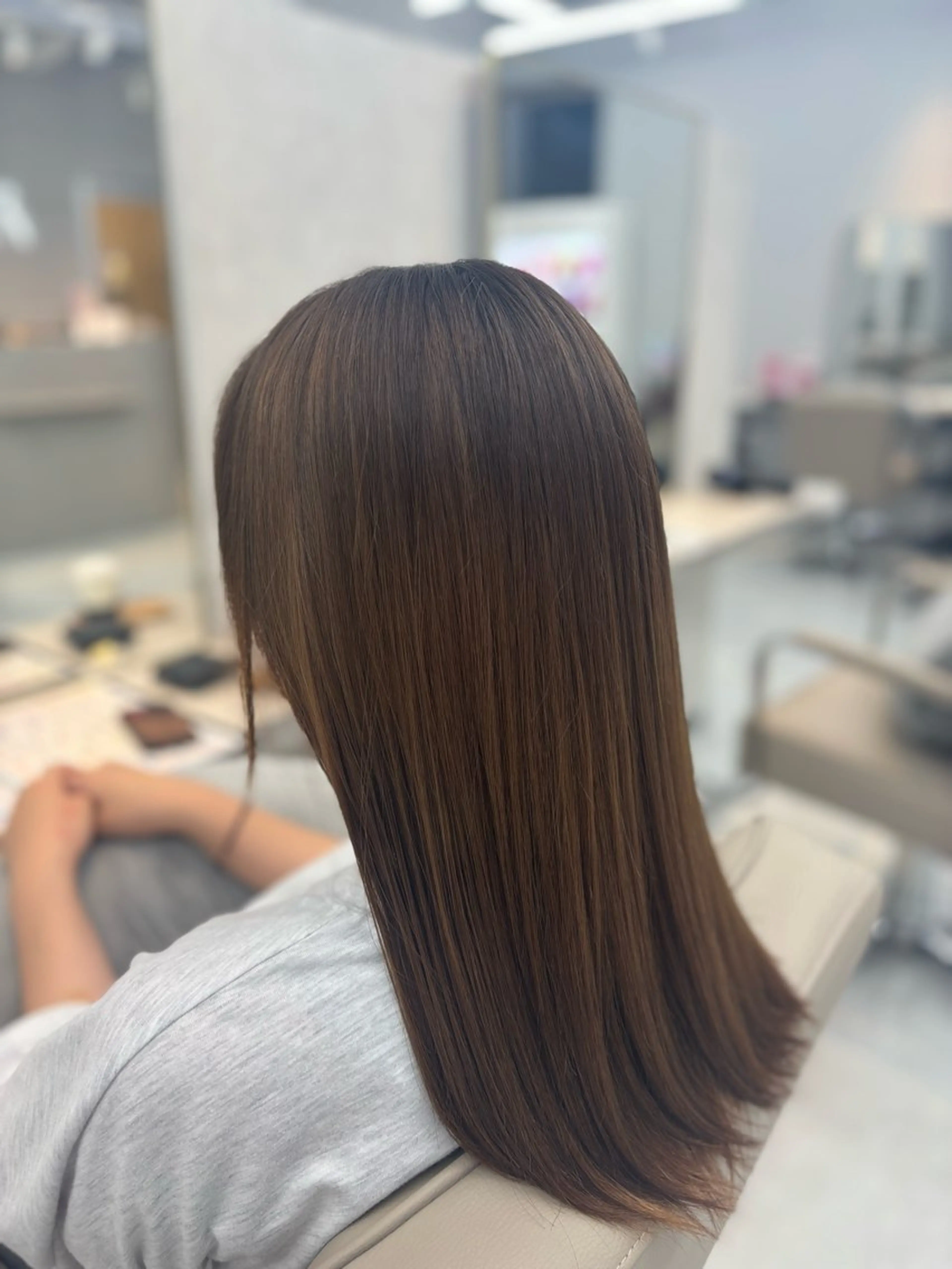 セミロング 縮毛矯正 山崎 隼のヘアスタイル