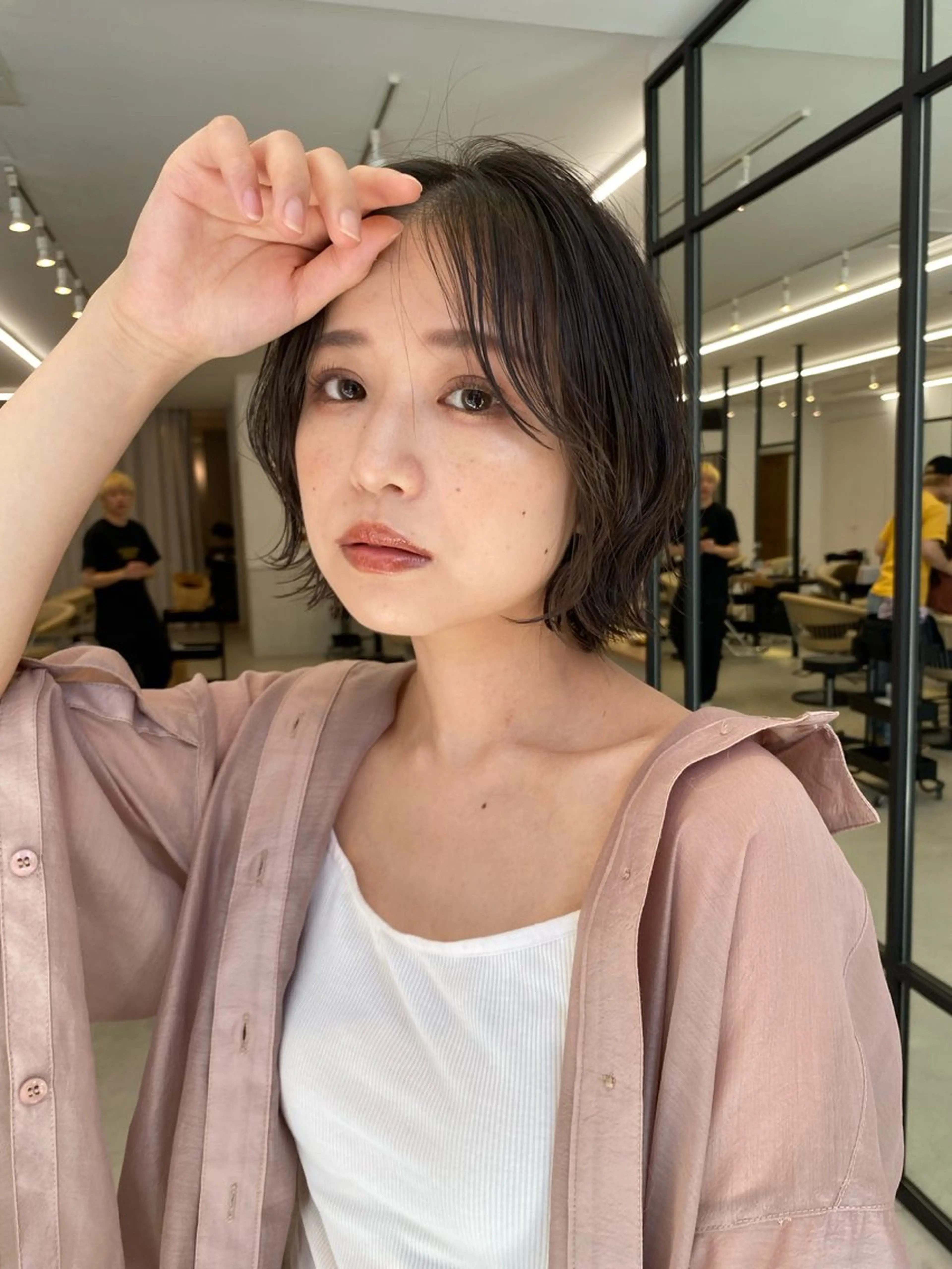 ショート カラー 地毛風縮毛/ 巻ける縮毛/山下凌生のヘアスタイル