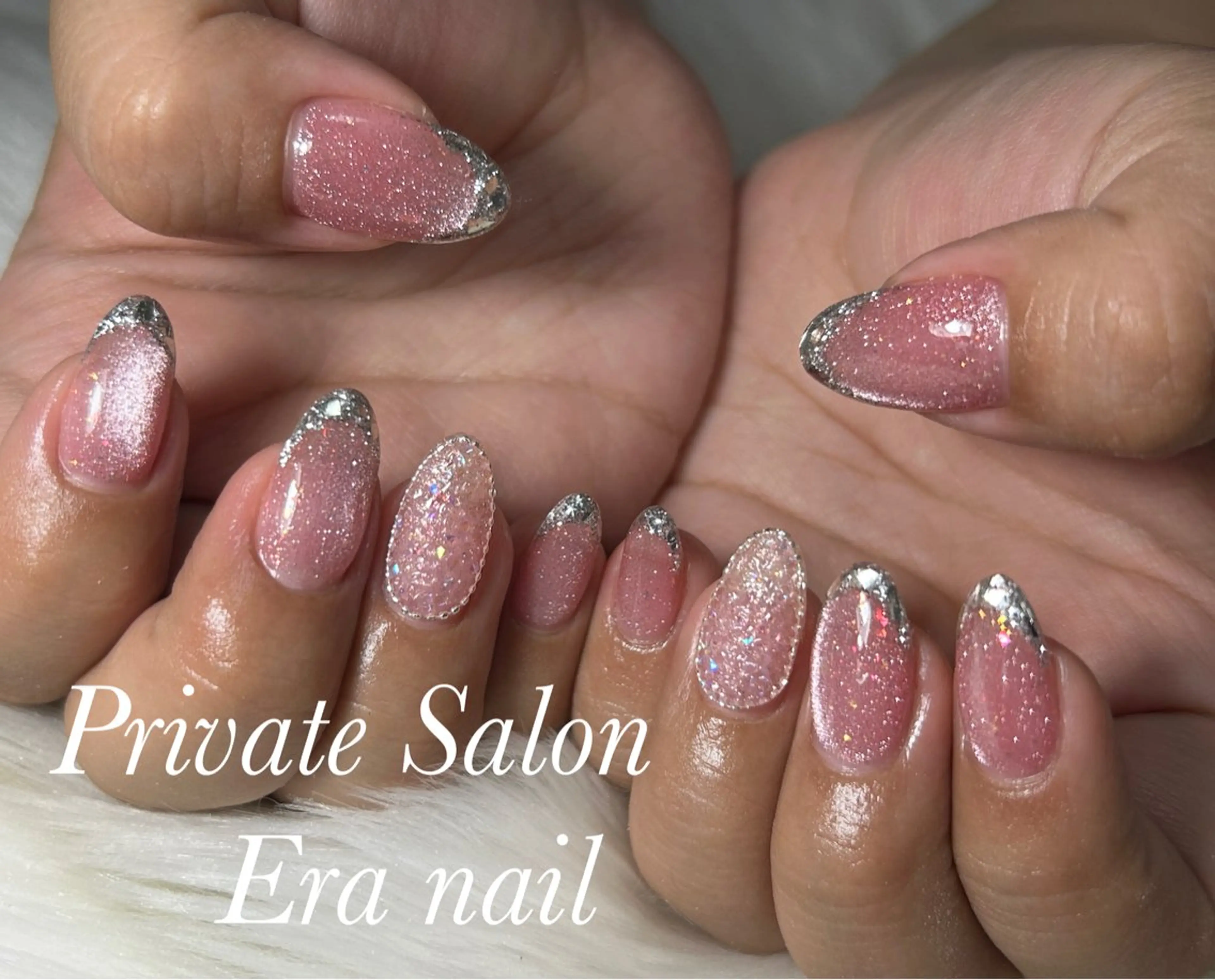 ネイル フレンチネイル ガラスフレンチ ハンドネイル Era nailのネイルデザイン