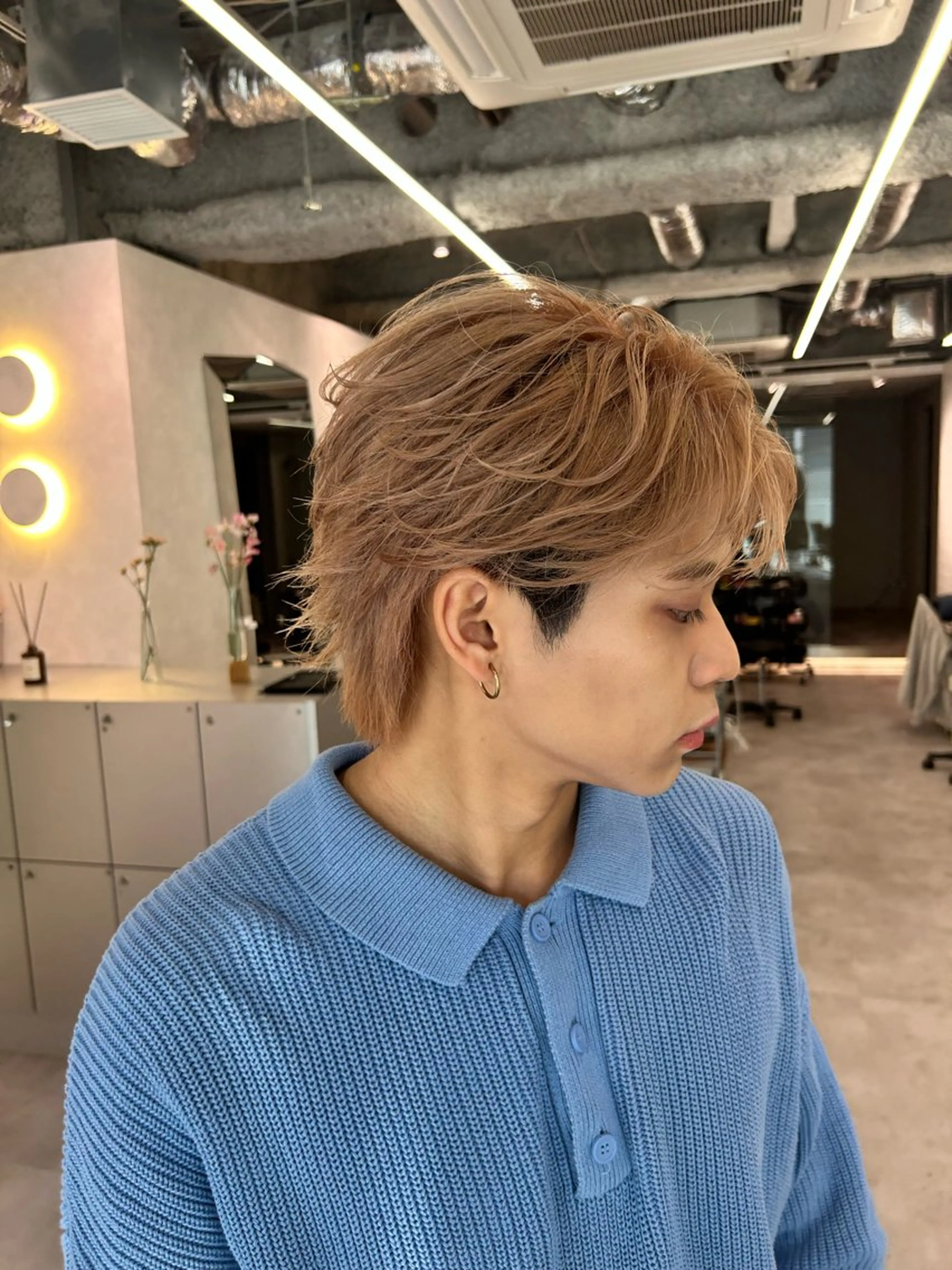 メンズ カット ヘアカラー 横浜で一番パーマ 巻いてます田中ですのヘアスタイル