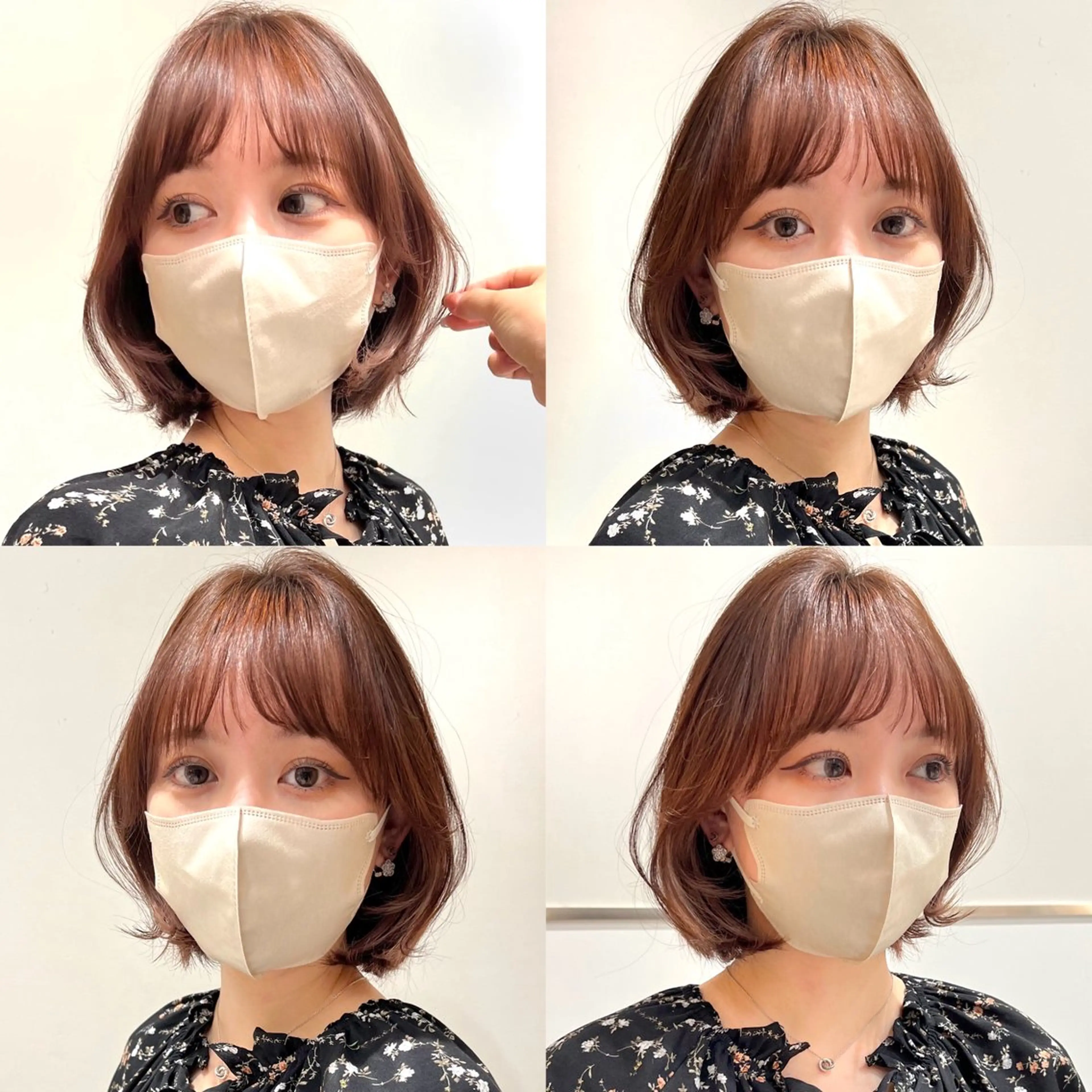 ミディアム カラー パーマ ヘアアレンジ ボブレイヤー アディクシーカラー 透明感カラー イルミナカラー ボブ ヘアカラー 小野寺瑞希 /最小顔カットのヘアスタイル