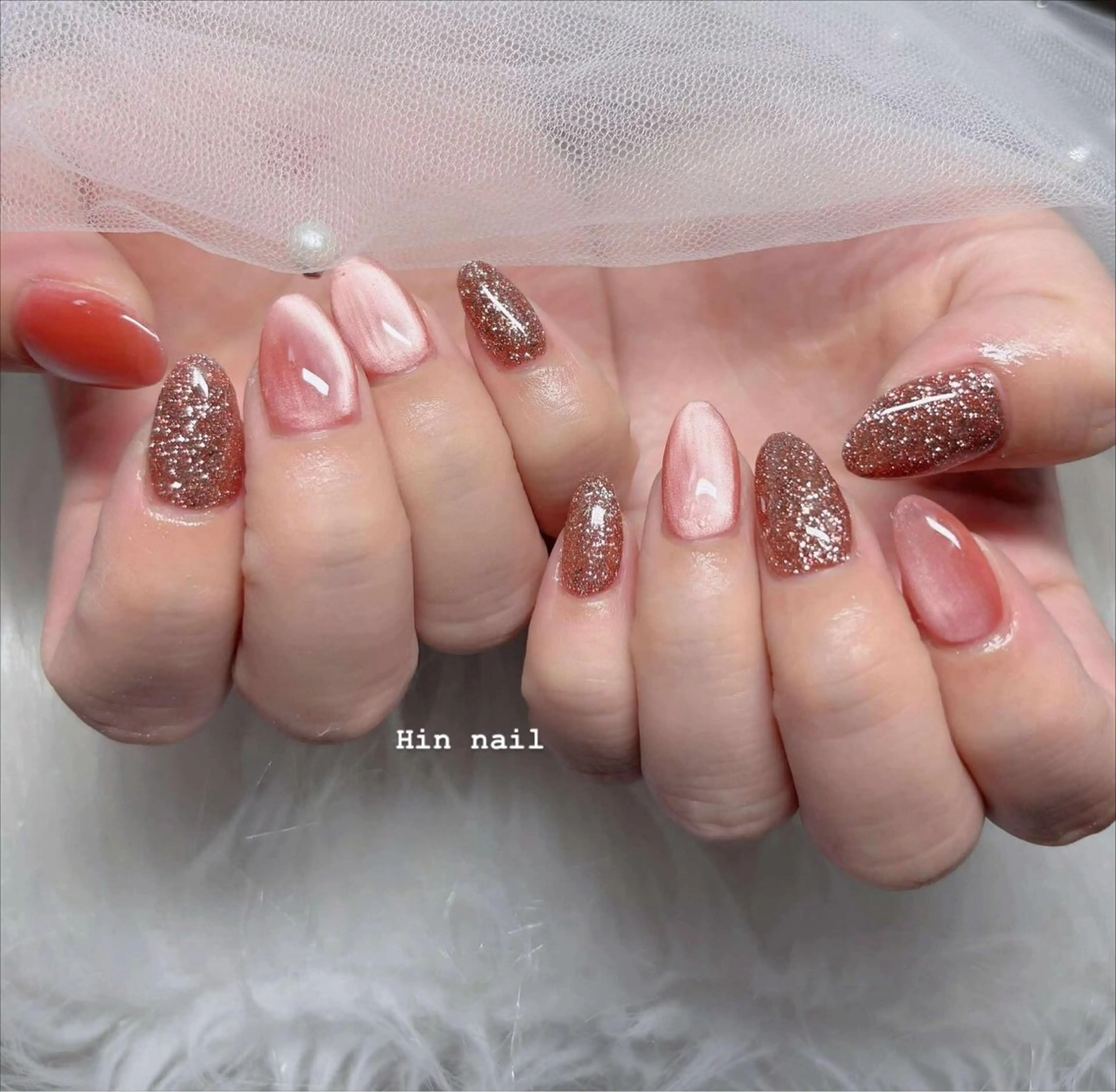 ネイル フットネイル フレンチネイル ジェルネイル グラデーション 韓国ネイル ハンドネイル HIN NAILのネイルデザイン