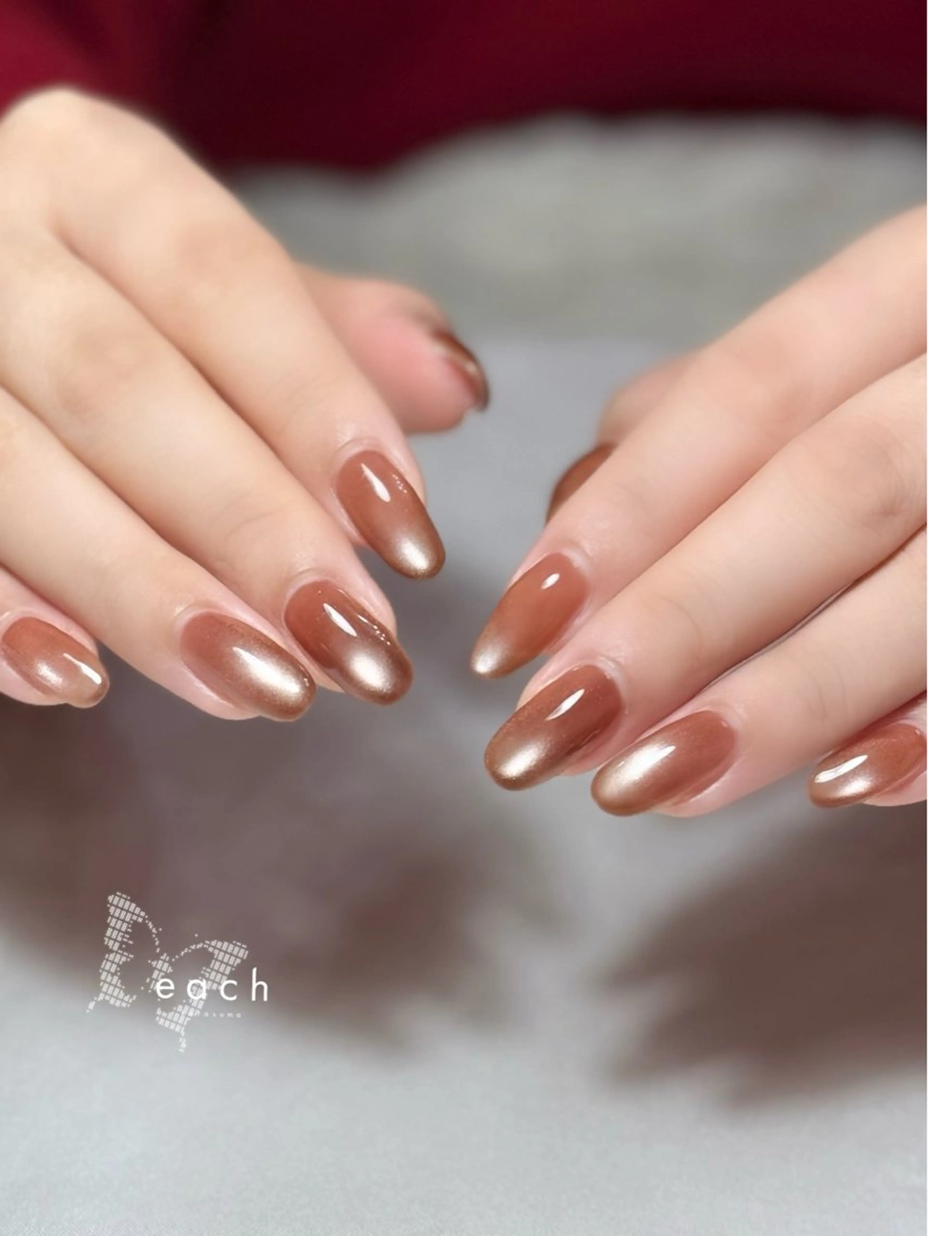 ネイル ブラウン マグネットネイル ハンドネイル each kiyokaのネイルデザイン