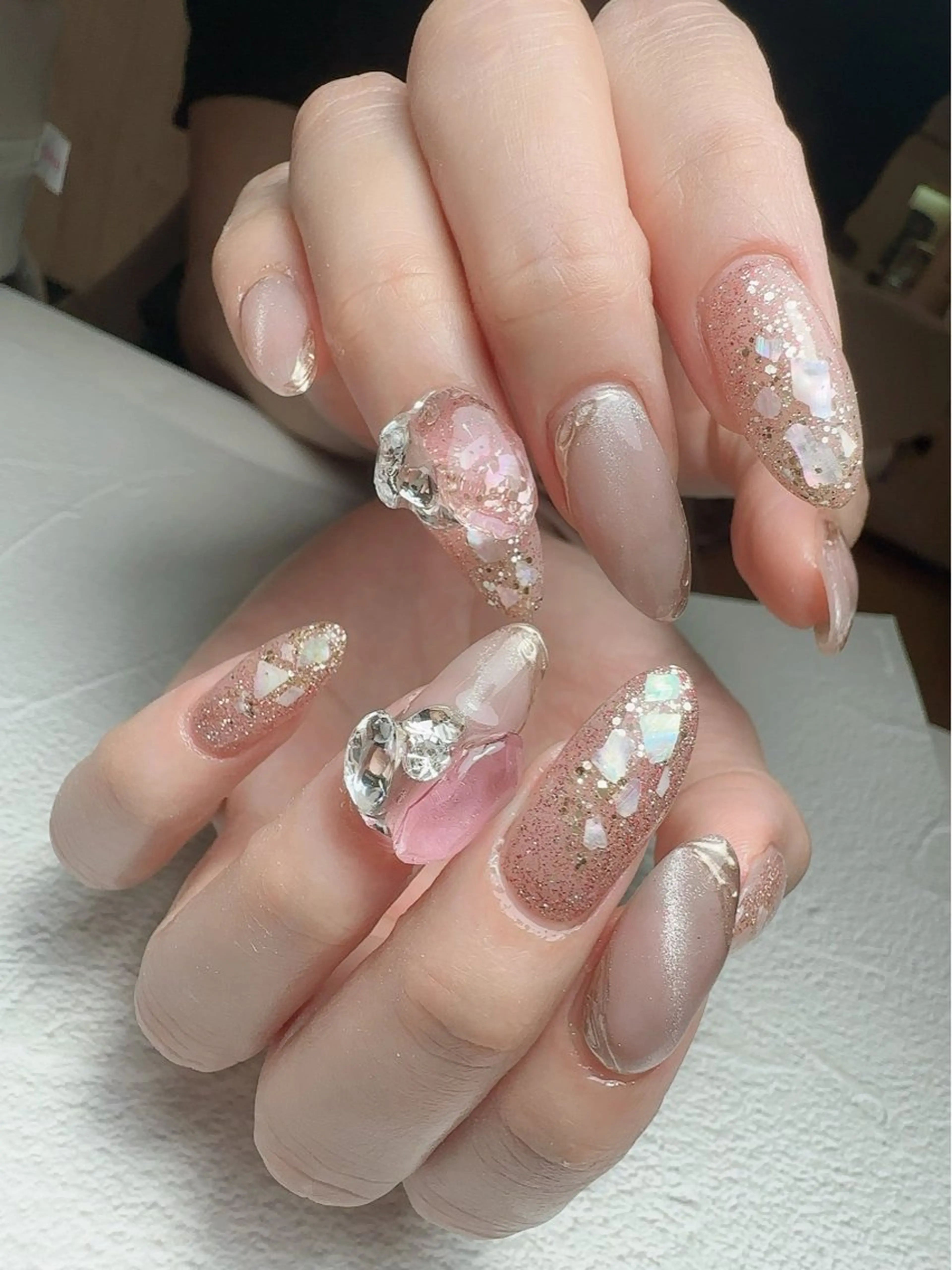 ネイル アートネイル 入学式 ハート マグネットネイル 持ち込み ハンドネイル nail salon    Mimiy..所属・Nailsalon Mimiy..♡のネイルデザイン
