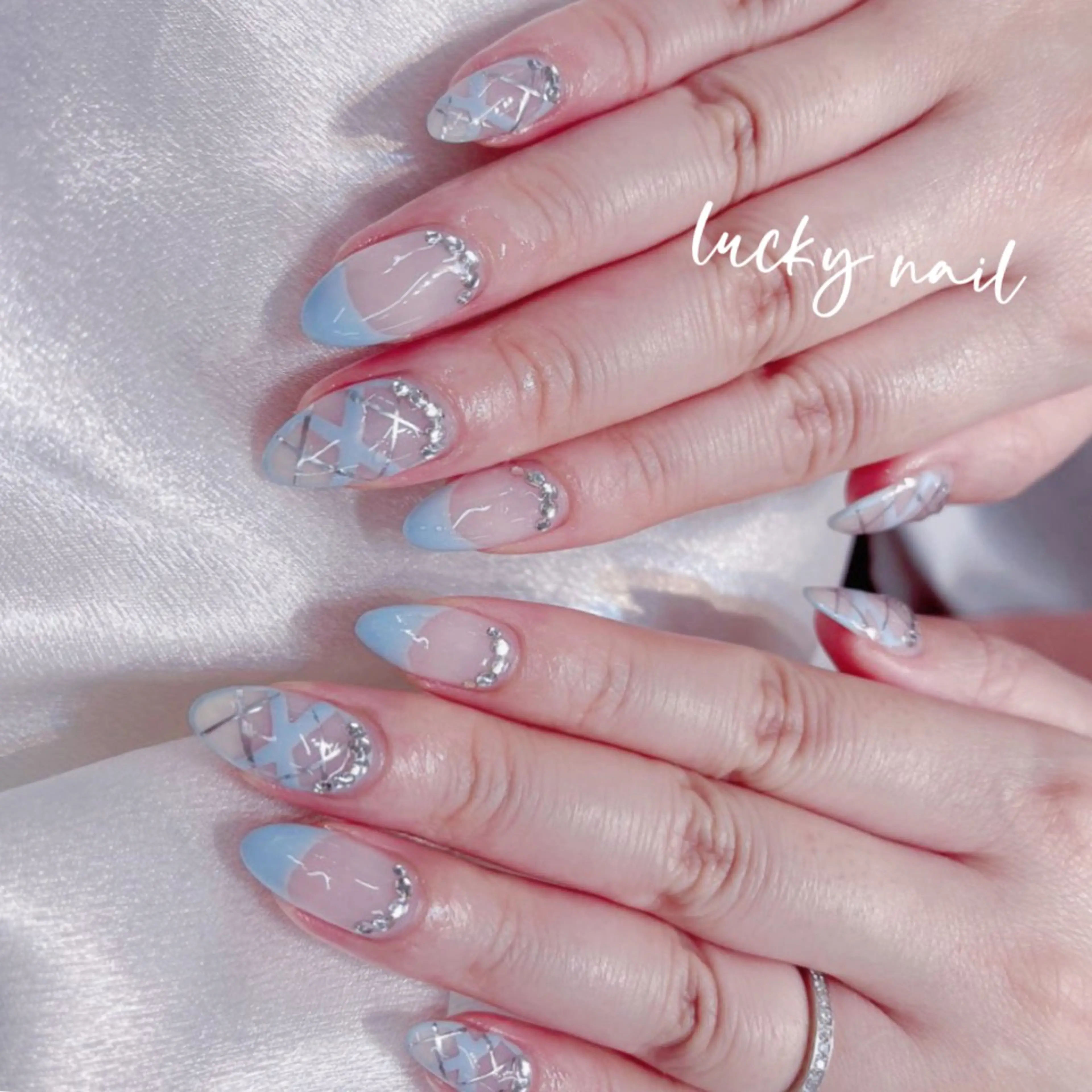 ネイル チークネイル 長さ出し ジェルネイル マグネットネイル 持ち込み ハンドネイル ハンドケア ラッキーネイルサロン 西川口東口店のネイルデザイン