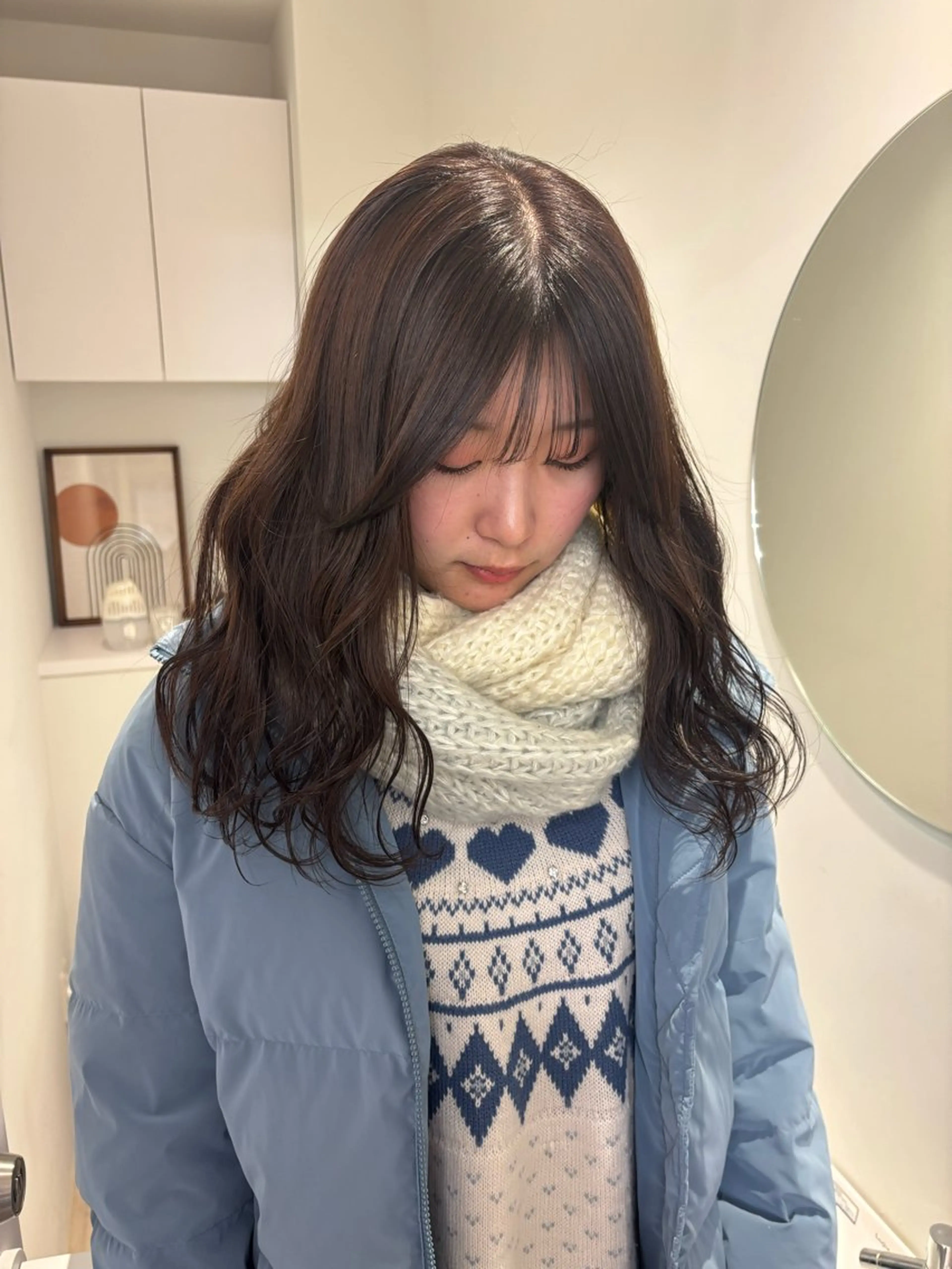 セミロング ヘアカラー Rin🔔/ボブ/ 透明感カラー🤎のヘアスタイル