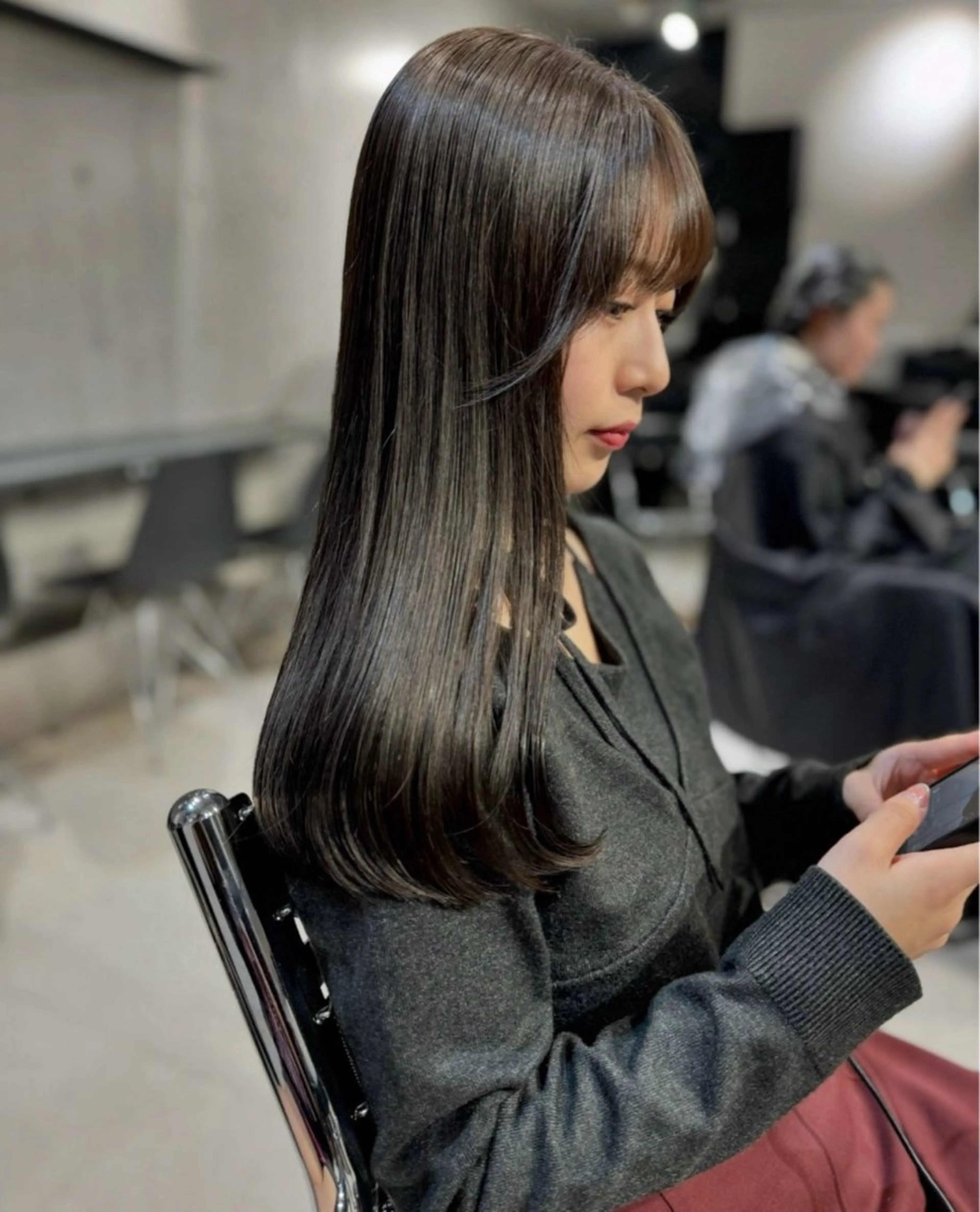 セミロング カラー パーマ ヘアアレンジ ヘアカラー トリートメント ヘッドスパ ヘアセット 透明感/オリーブ/ グレージュ/YUKAのヘアスタイル