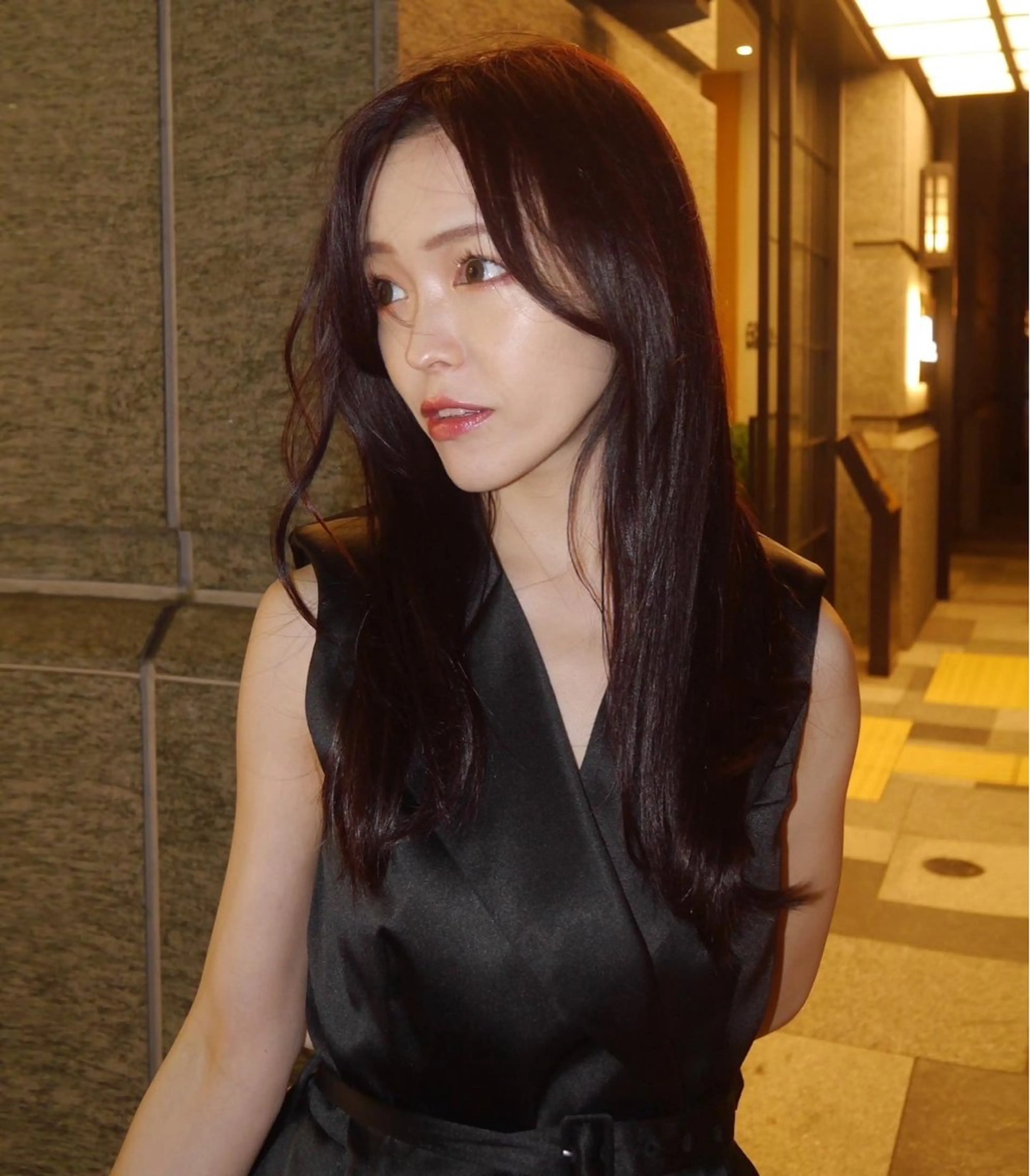 ロング カラー 韓国風ヘア 似合わせカット 小顔カット 武田涼レイヤーカット 髪質改善×縮毛矯正のヘアスタイル