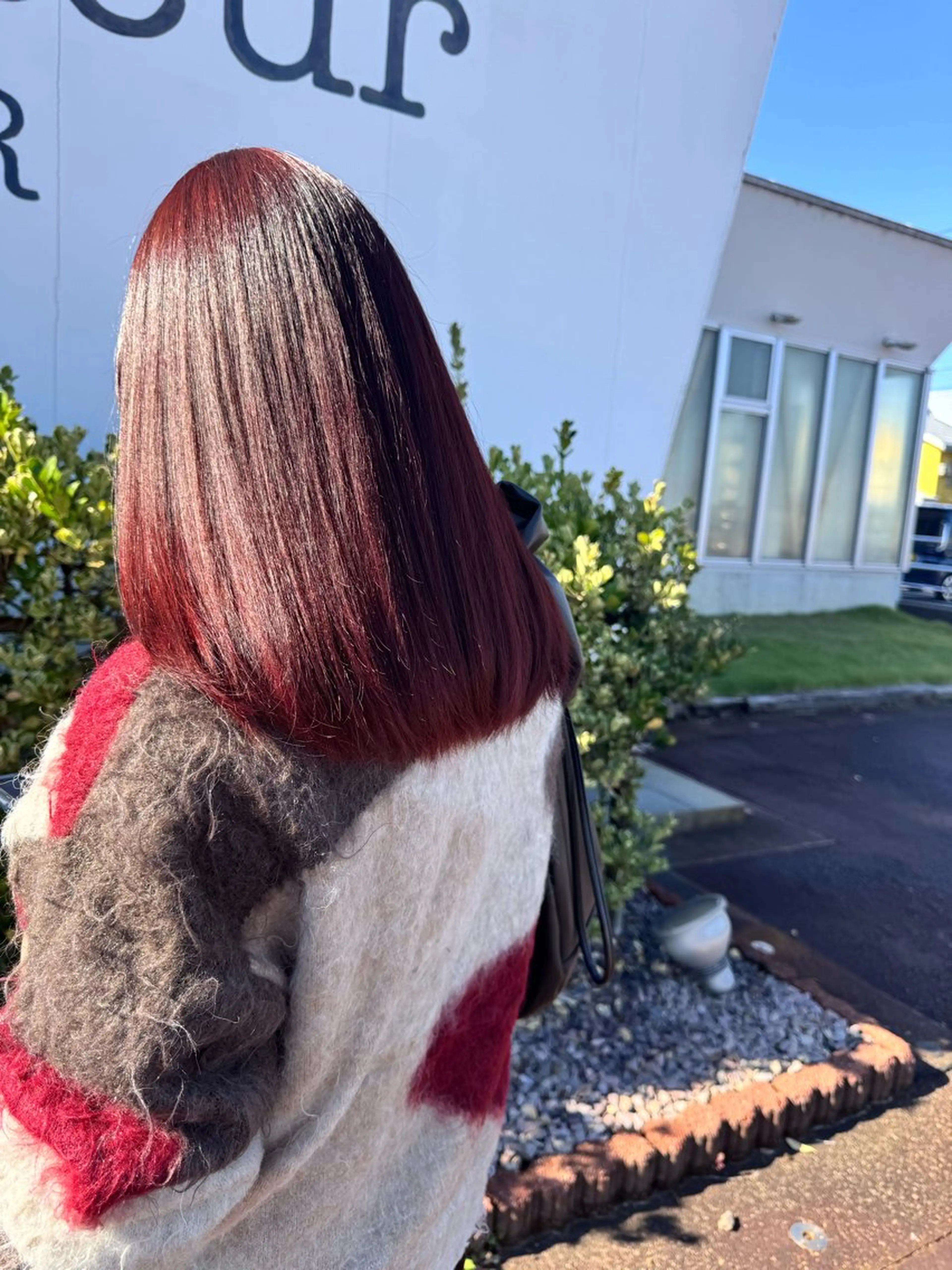 セミロング カラー レッドカラー ヘアカラー 山下竣介 ヘアカラー専門美容師のヘアスタイル