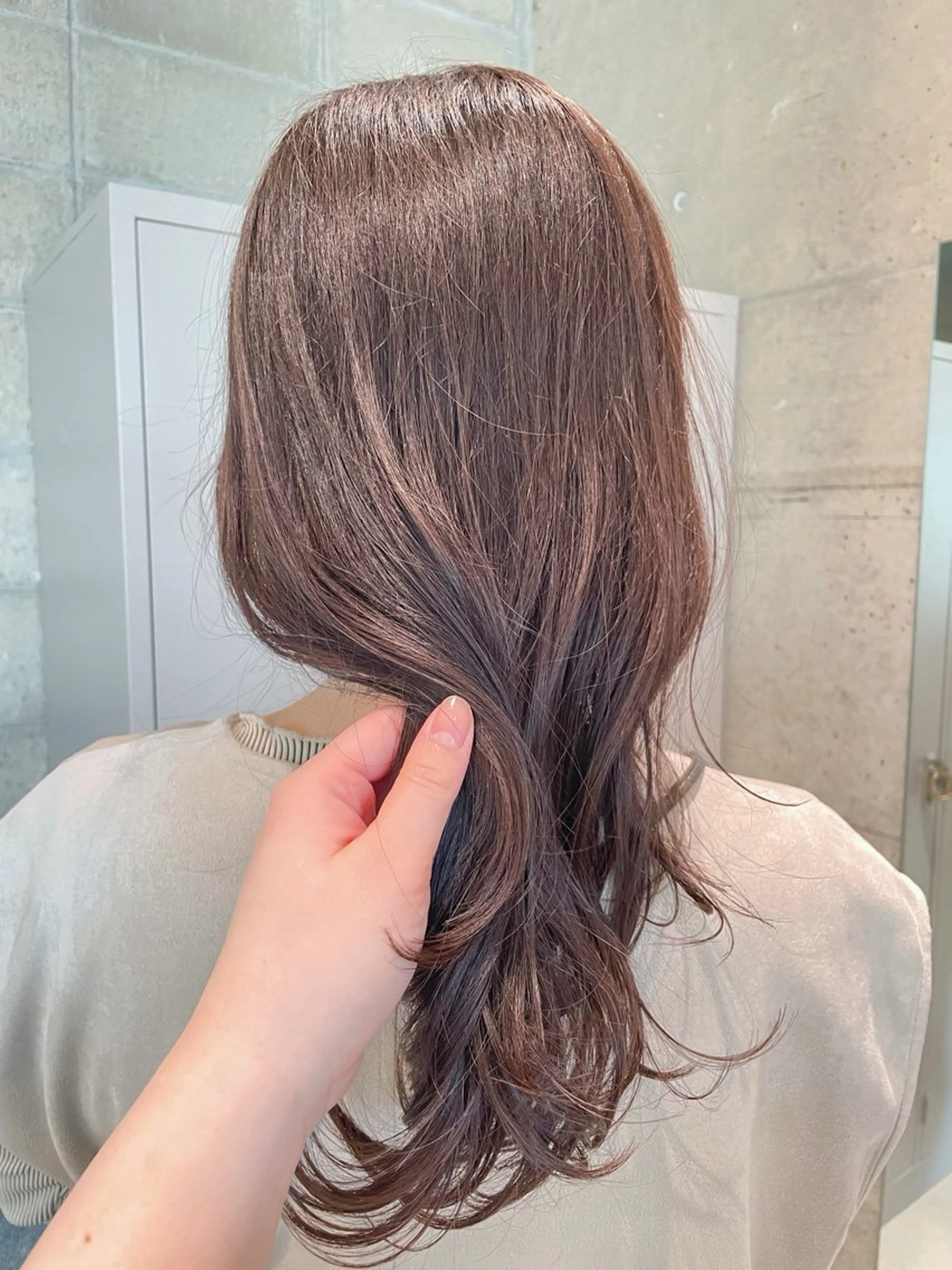 ロング カラー ベージュカラー ラベンダーカラー ラベンダーベージュ IDEN AND TITY所属・ショートモデル募集 yukakoのヘアスタイル