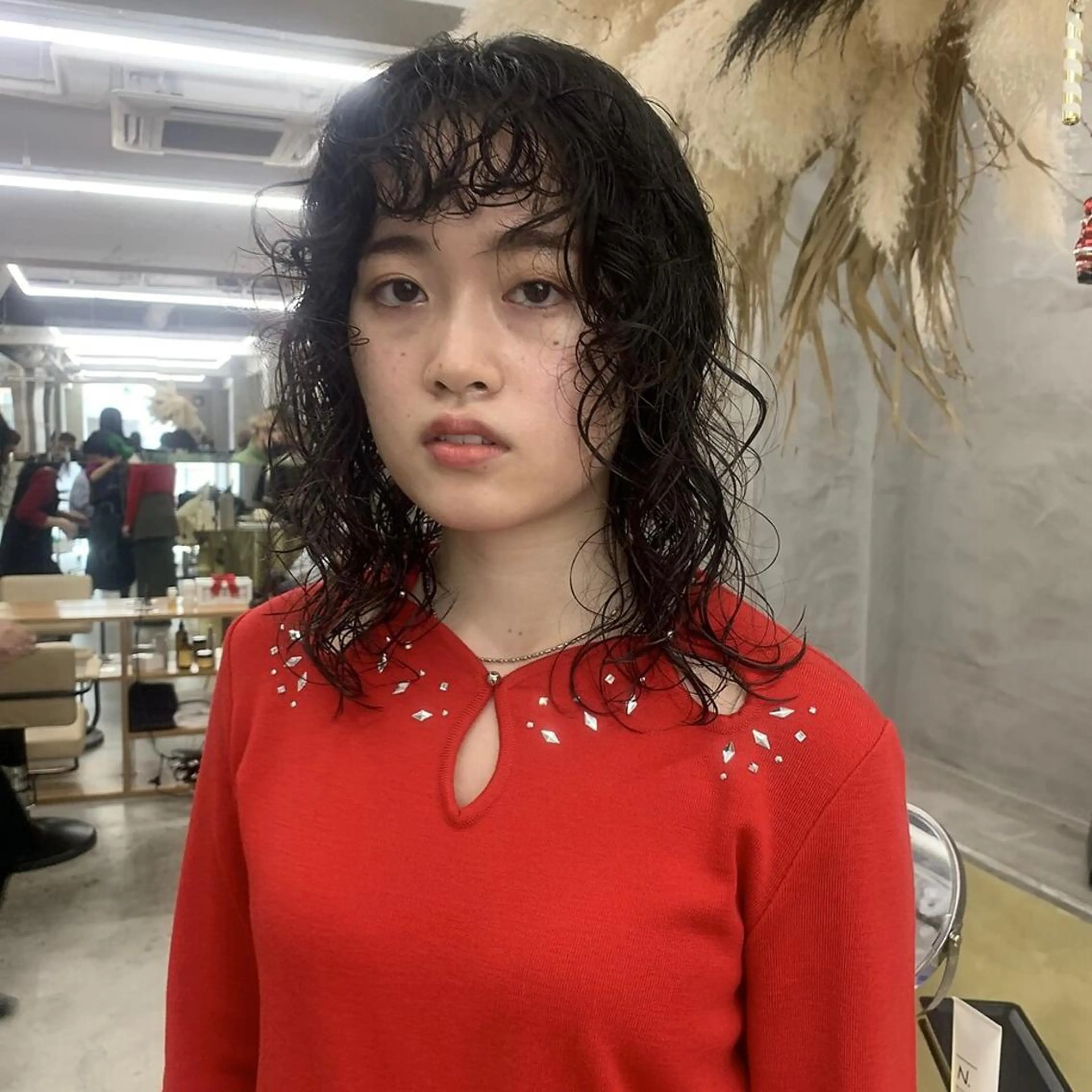 ミディアム カラー パーマ yiye 青山所属・無料カットモデル募集 🌱ひょうがのヘアスタイル