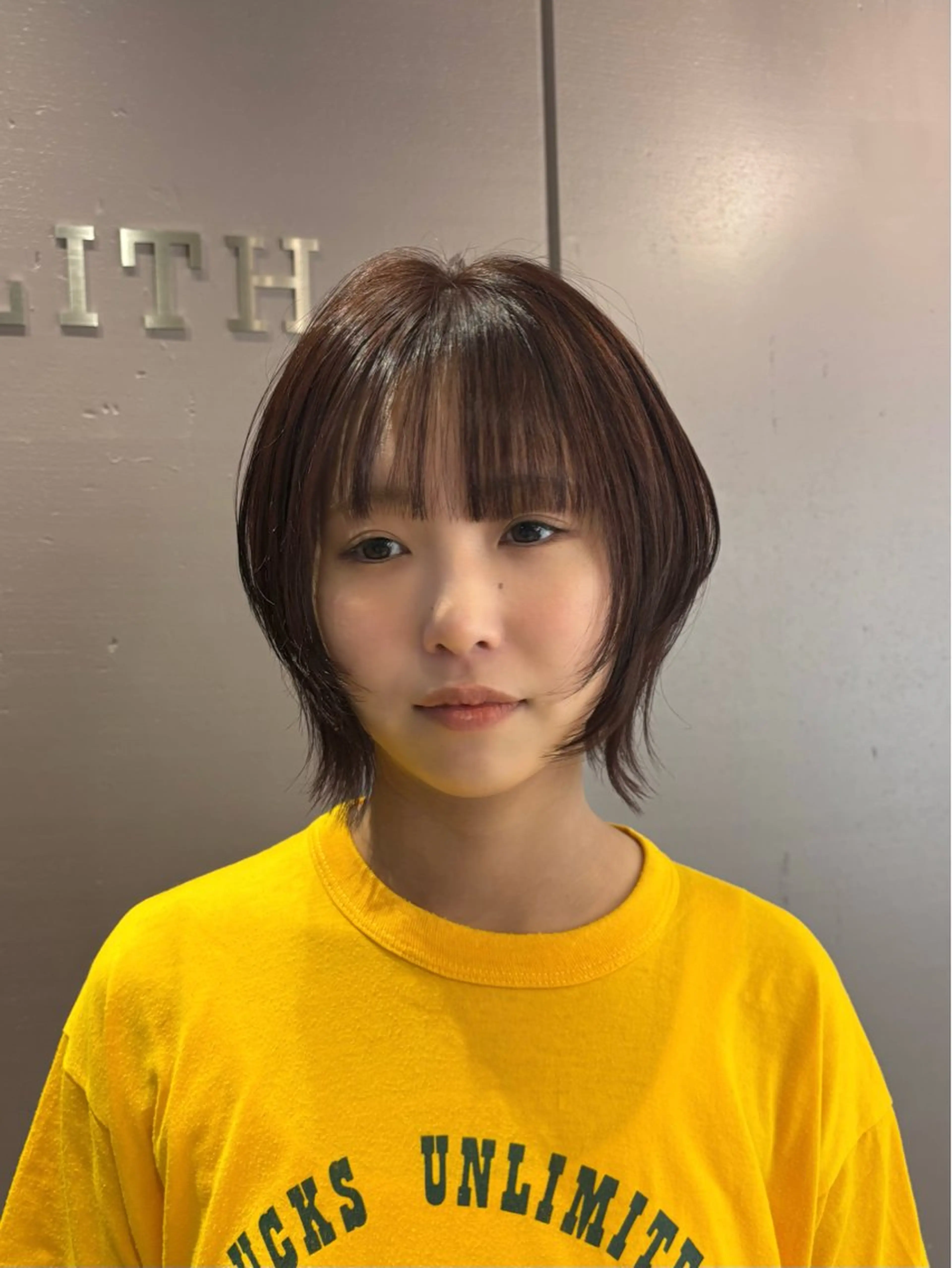 ショート カラー ブラウンカラー ハッシュカット カット ヘアカラー レイヤーカット/ボブ /nene🍥⋆*のヘアスタイル