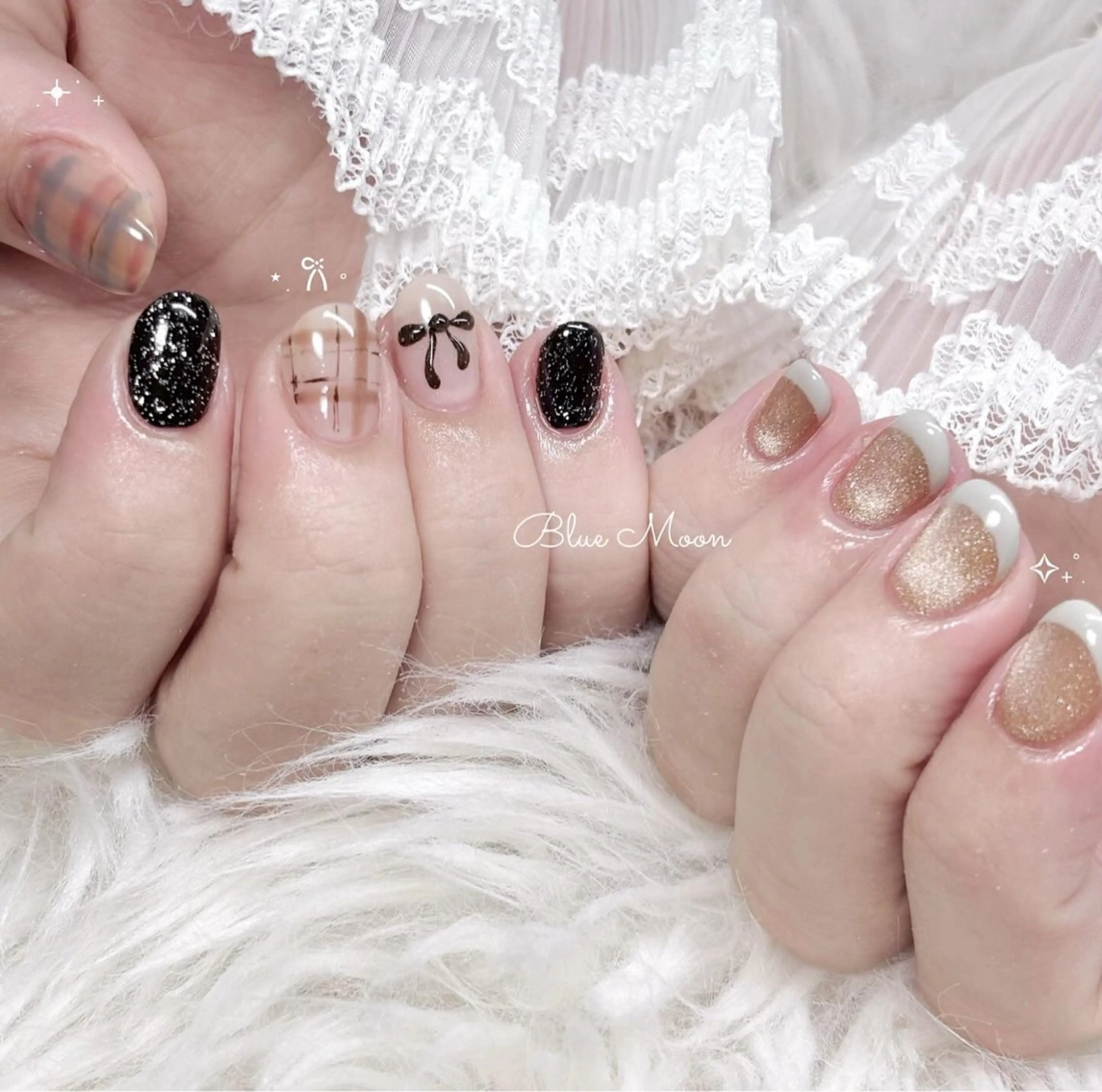 ネイル アートネイル クリアネイル ぷっくりネイル ハンドネイル フットネイル ハンドケア nail salon Blue Moonのネイルデザイン