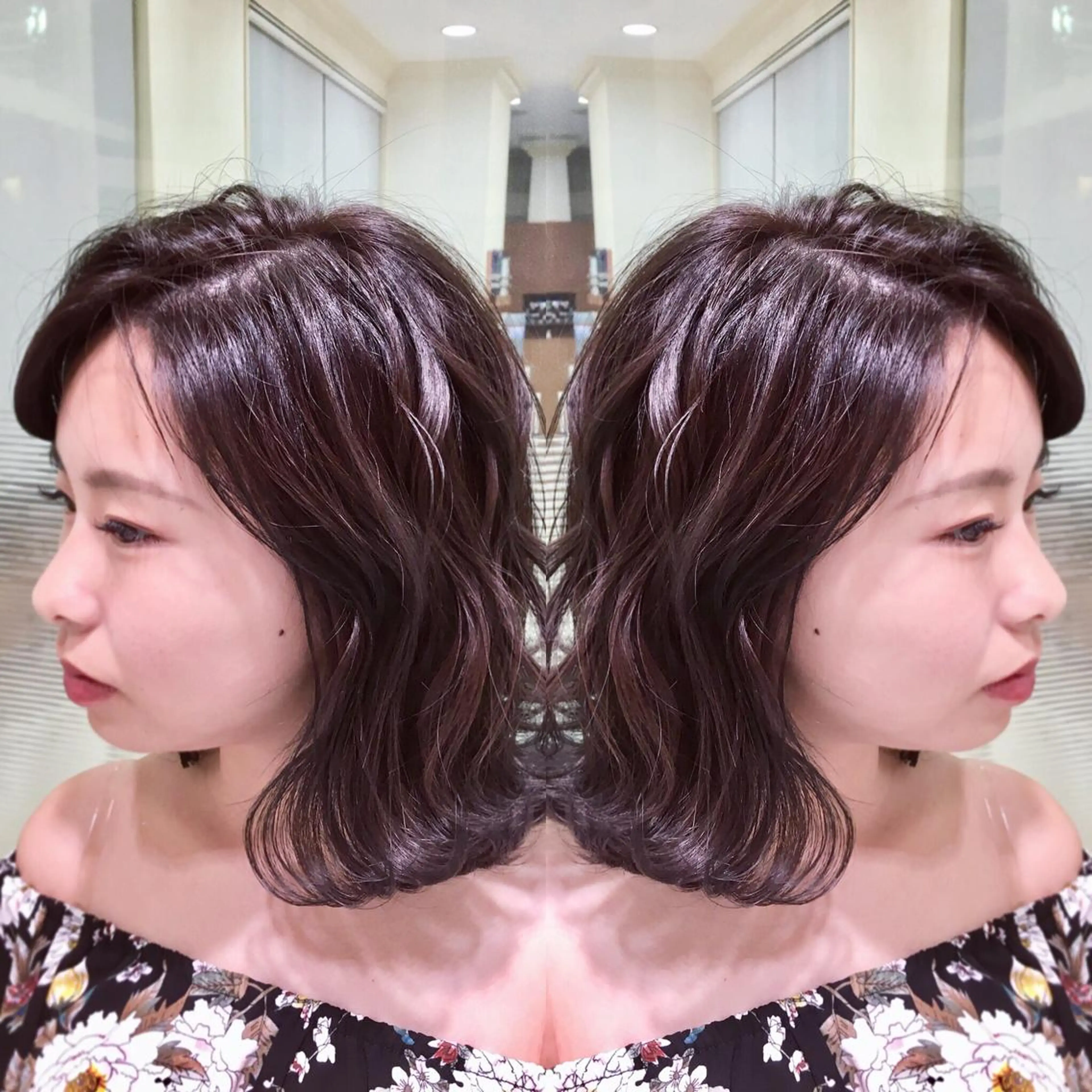 ショート カラー バレイヤージュ グレージュ レイヤーカット カット ヘアカラー N° jillva ♦️川端裕司♦️のヘアスタイル