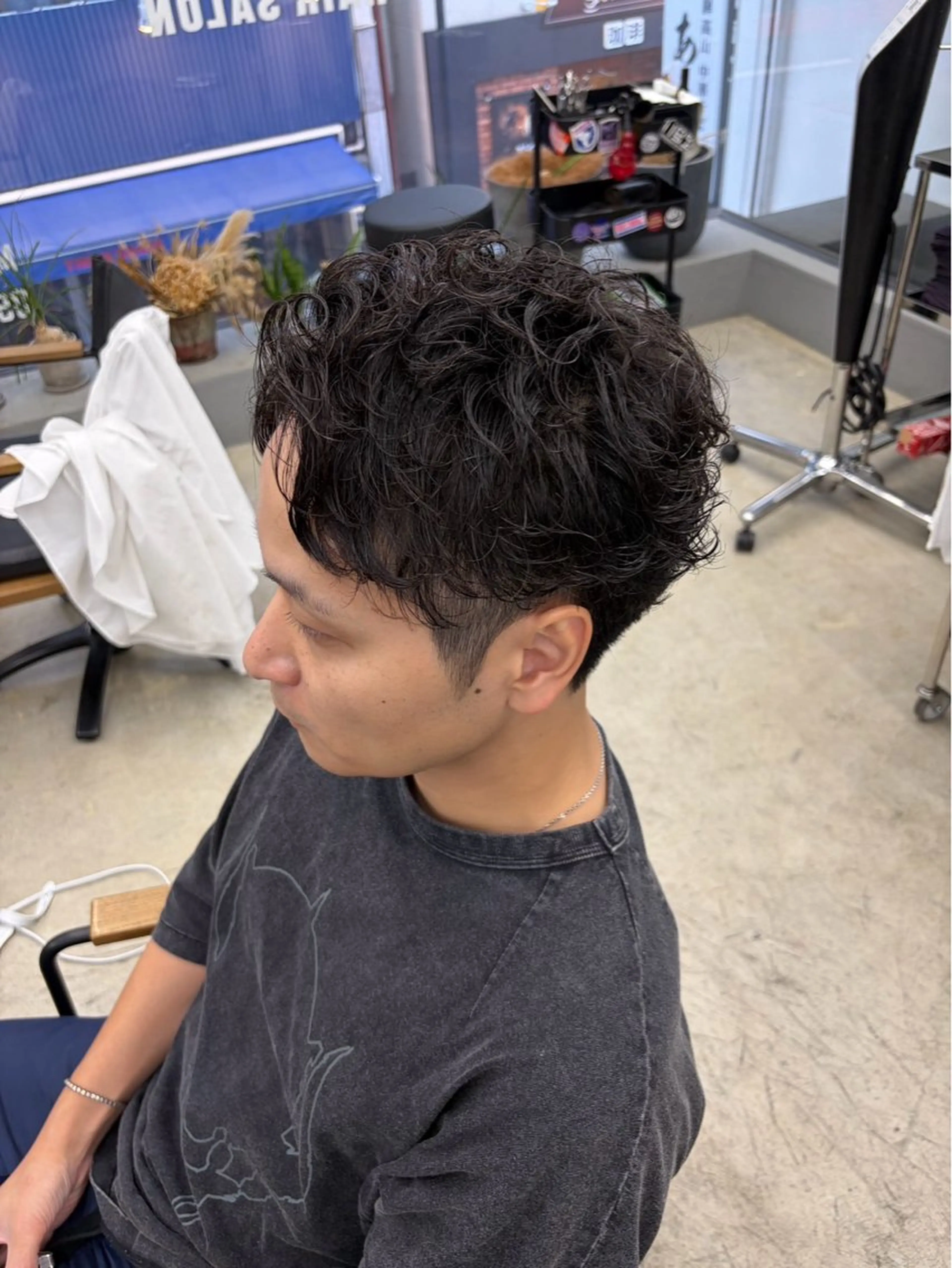 ショート パーマ メンズ カット パーマ メンズ専門サロン wokeのヘアスタイル