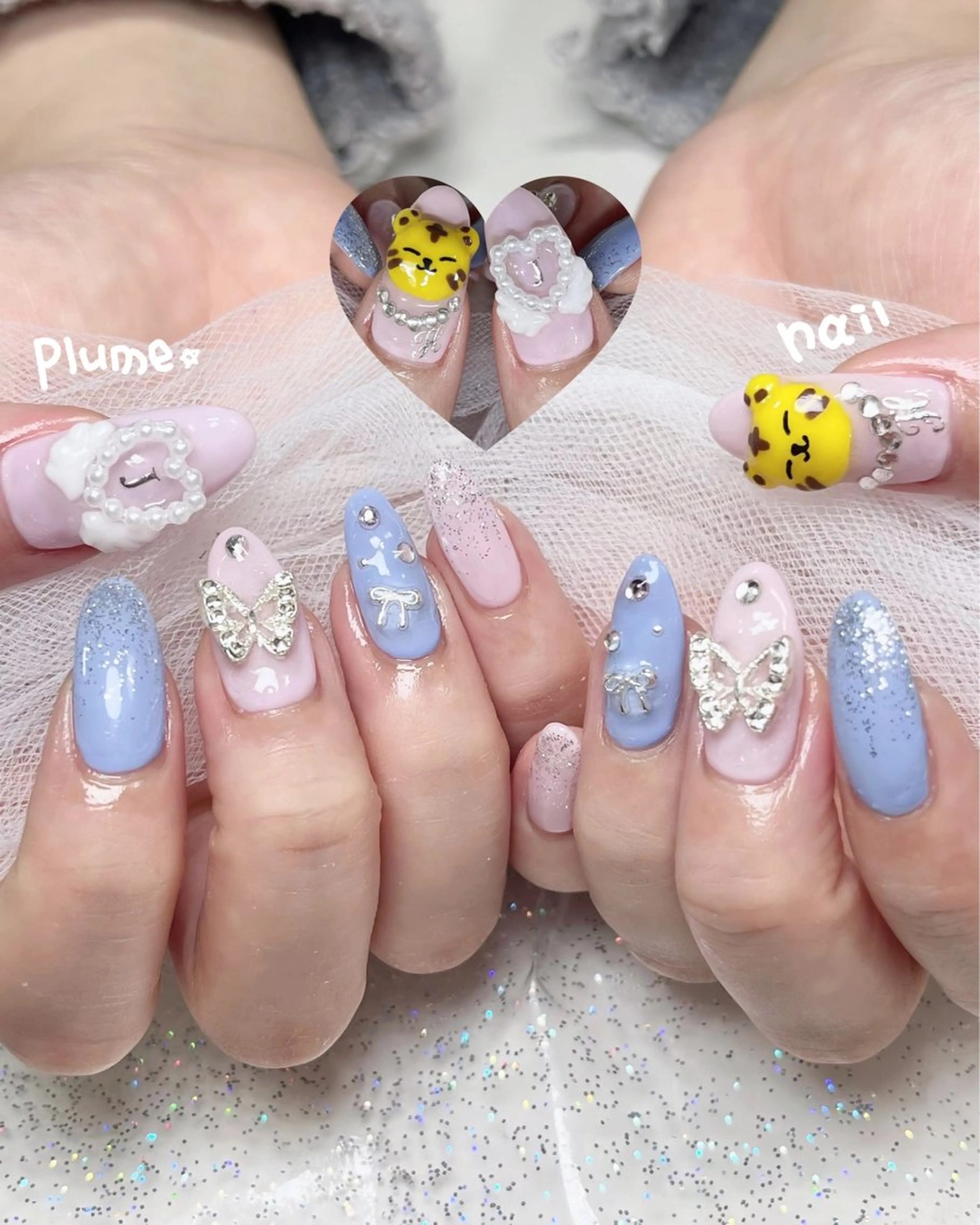 ネイル アートネイル キラキラネイル 韓国ネイル ピンク ワンホンネイル plume nail ☆韓国ネイルのネイルデザイン