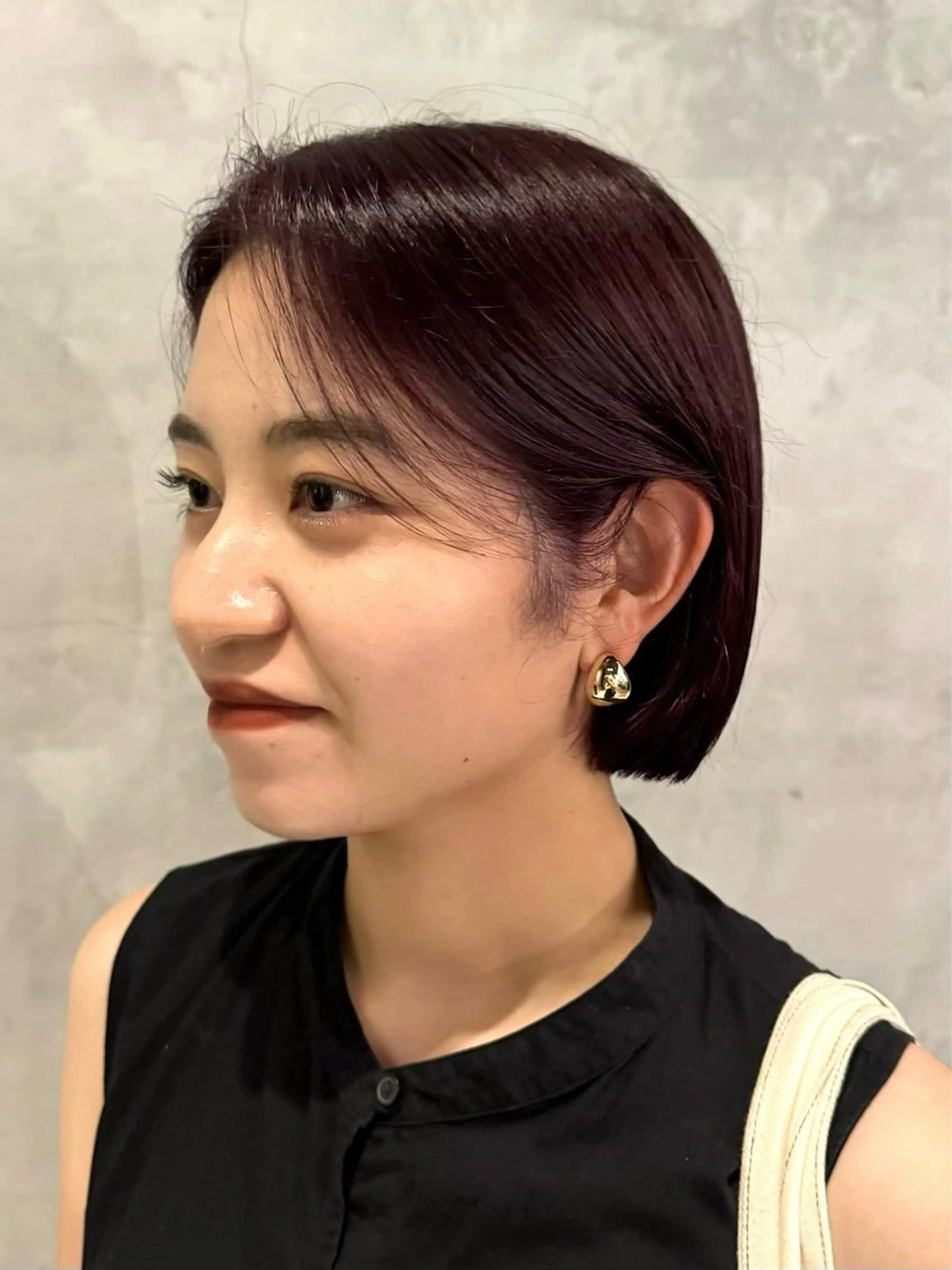 ミディアム カラー ヘアアレンジ 暖色ダブルカラーボブ レイヤー🌈AINAのヘアスタイル