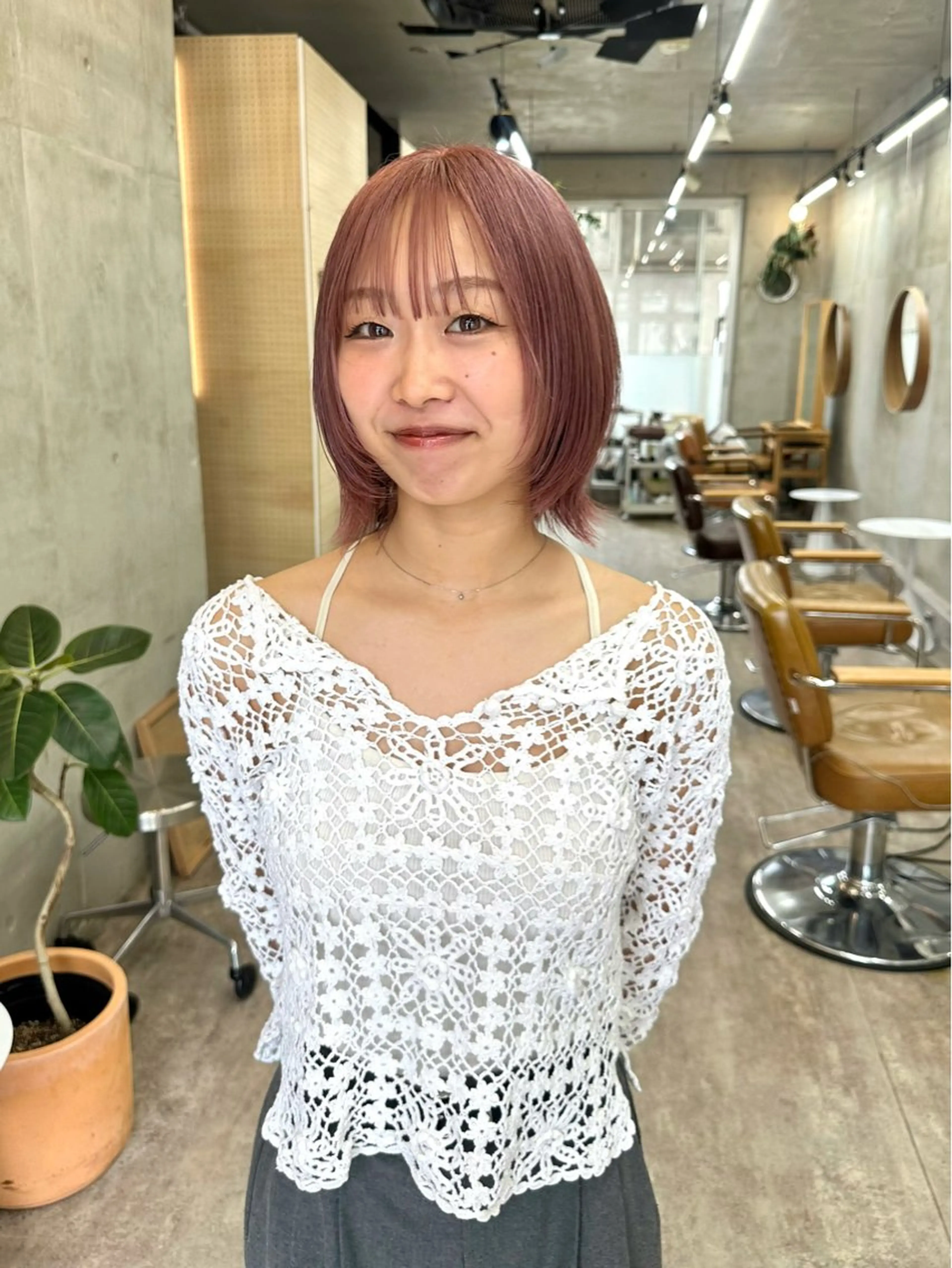 ショート カラー ベージュカラー ピンクカラー ピンクベージュ ヘアカラー トリートメント レイヤーカット💫 /HARUKA🎀のヘアスタイル