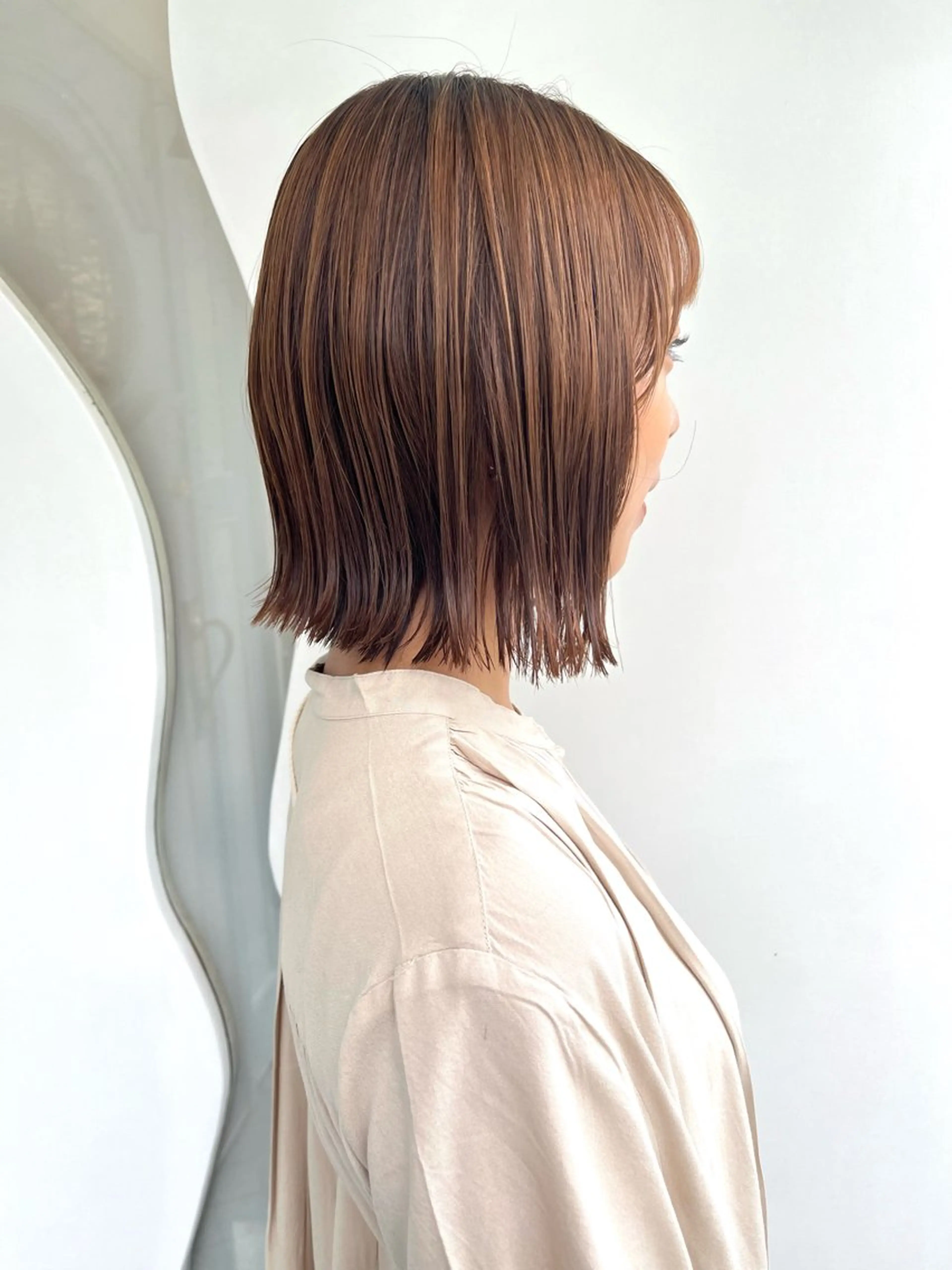 ミディアム カラー パーマ ボブ カット ボブ/透明感カラー /大宮/たぐち🥨のヘアスタイル