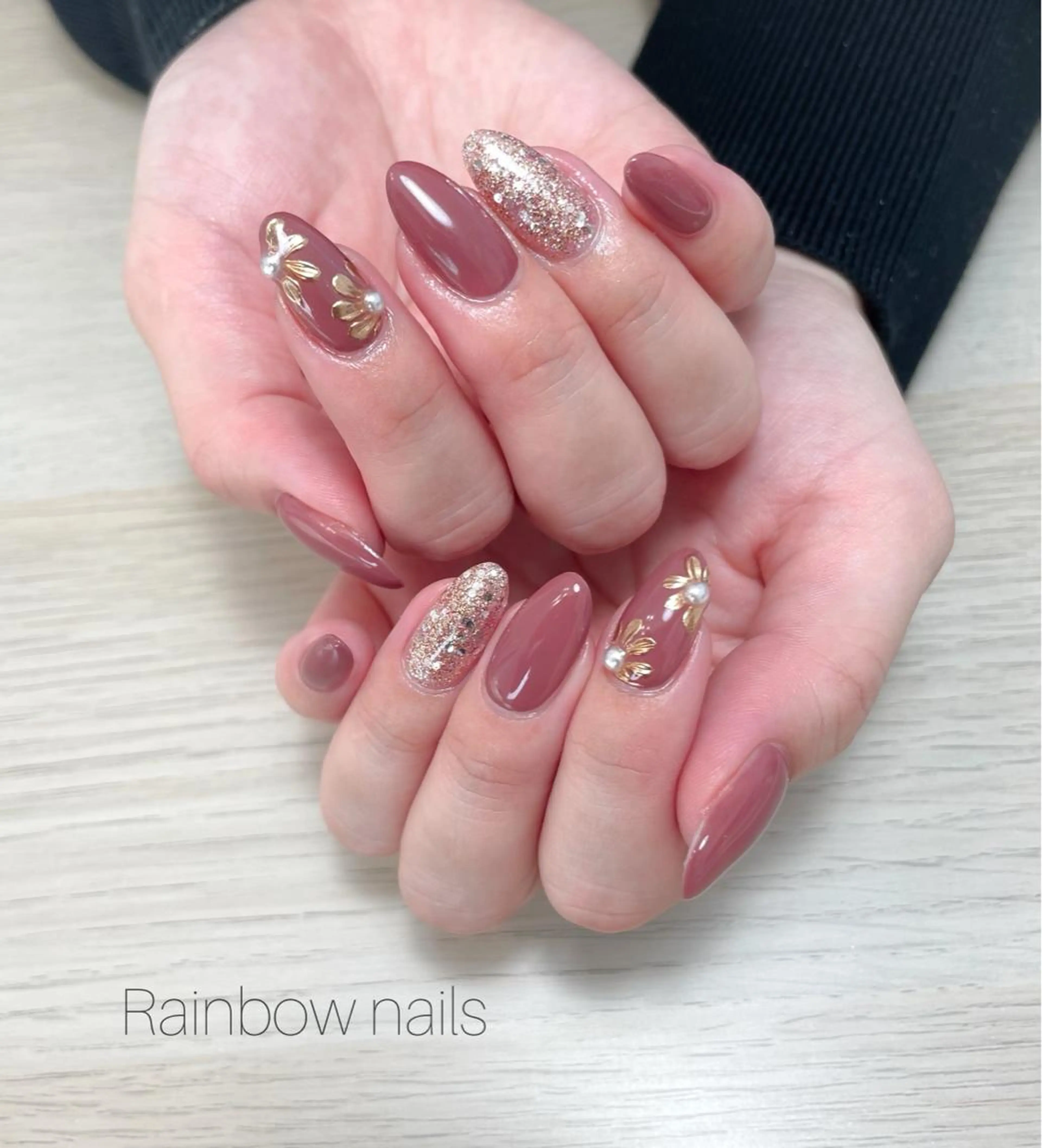 ネイル ハンドネイル Rainbow nailsくろちゃんのネイルデザイン
