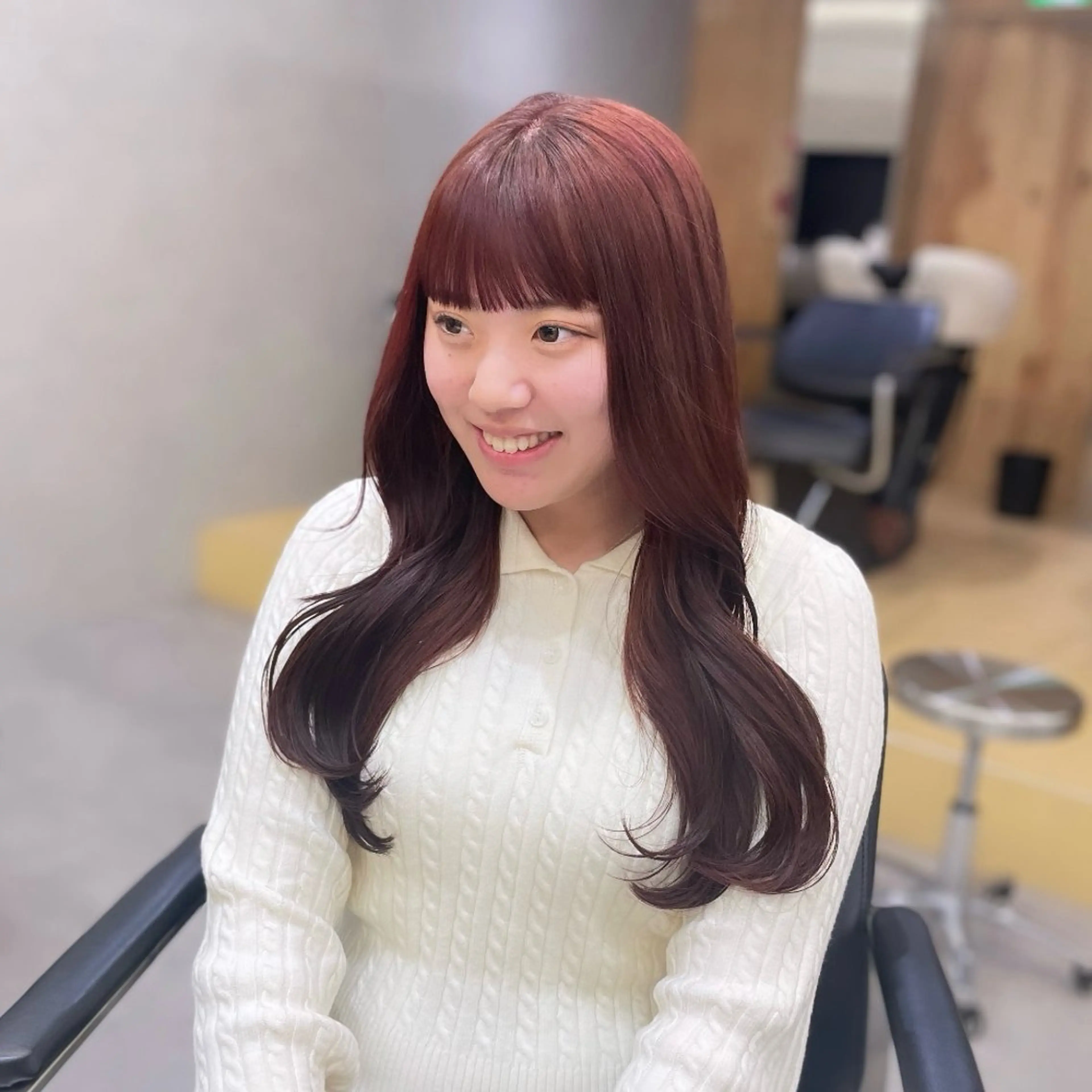 ロング カラー ブリーチ ダブルカラー ブリーチなしカラー レッドカラー ヘアカラー Rui/透明感カラー 暖色/レイヤーカットのヘアスタイル
