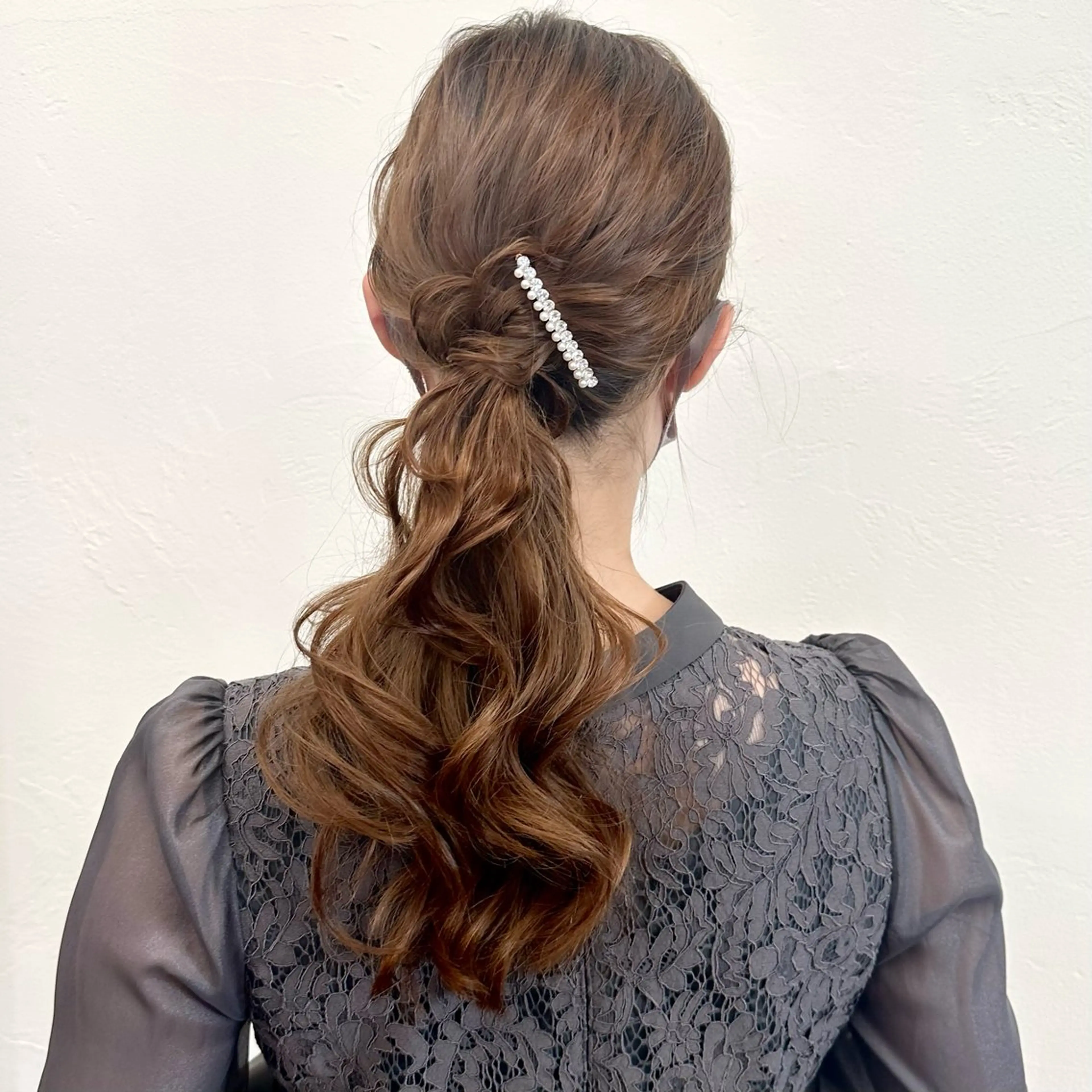 ミディアム カラー パーマ ヘアアレンジ メンズ キッズ ヘアセット 顔周りcut/ 艶ワンカラー♥ちさきのヘアスタイル