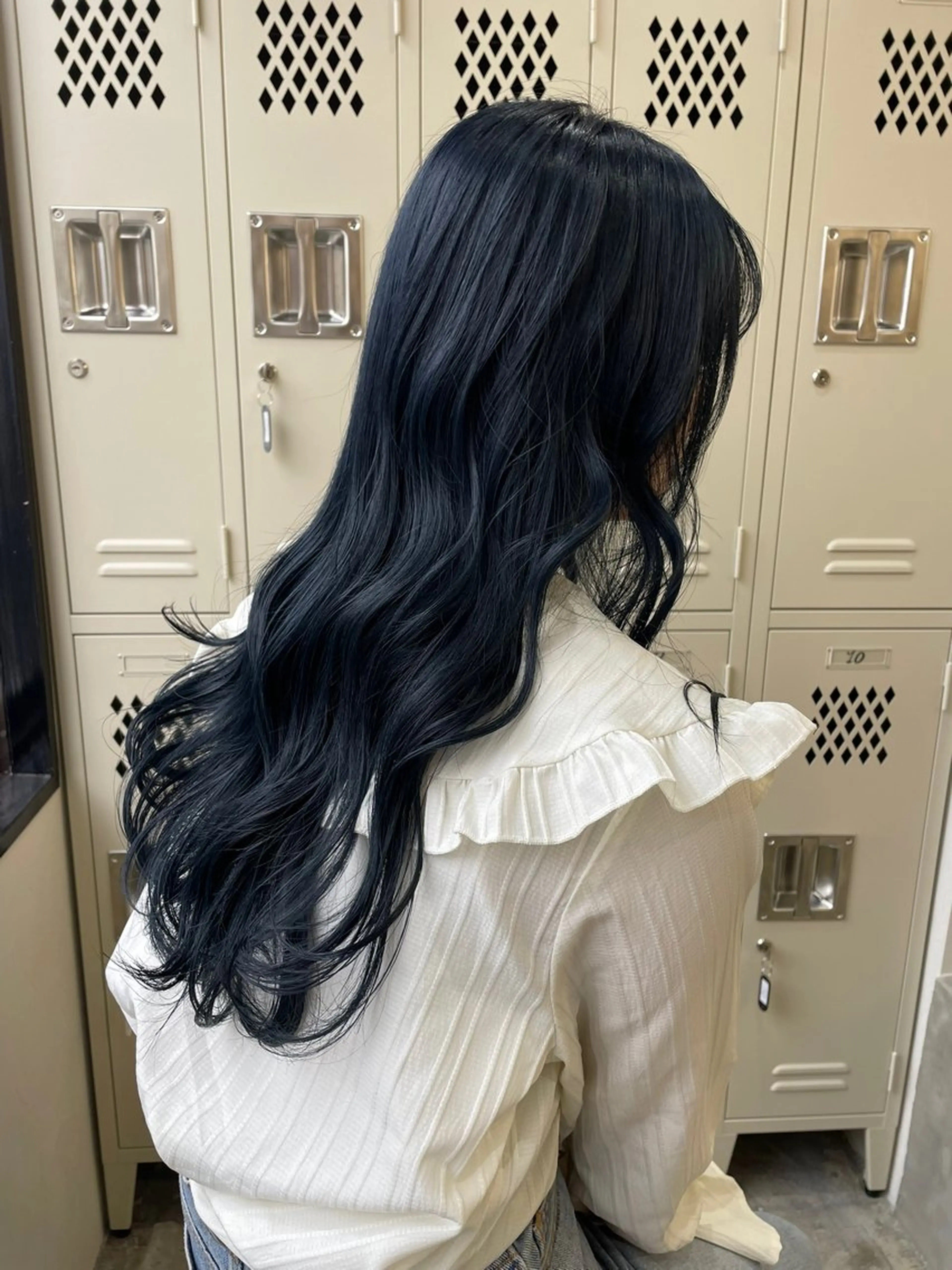 ロング カラー ブリーチ ブルーカラー ブリーチなしカラー ヘアカラー 大人可愛い/透明感 カラー🐰RINAのヘアスタイル