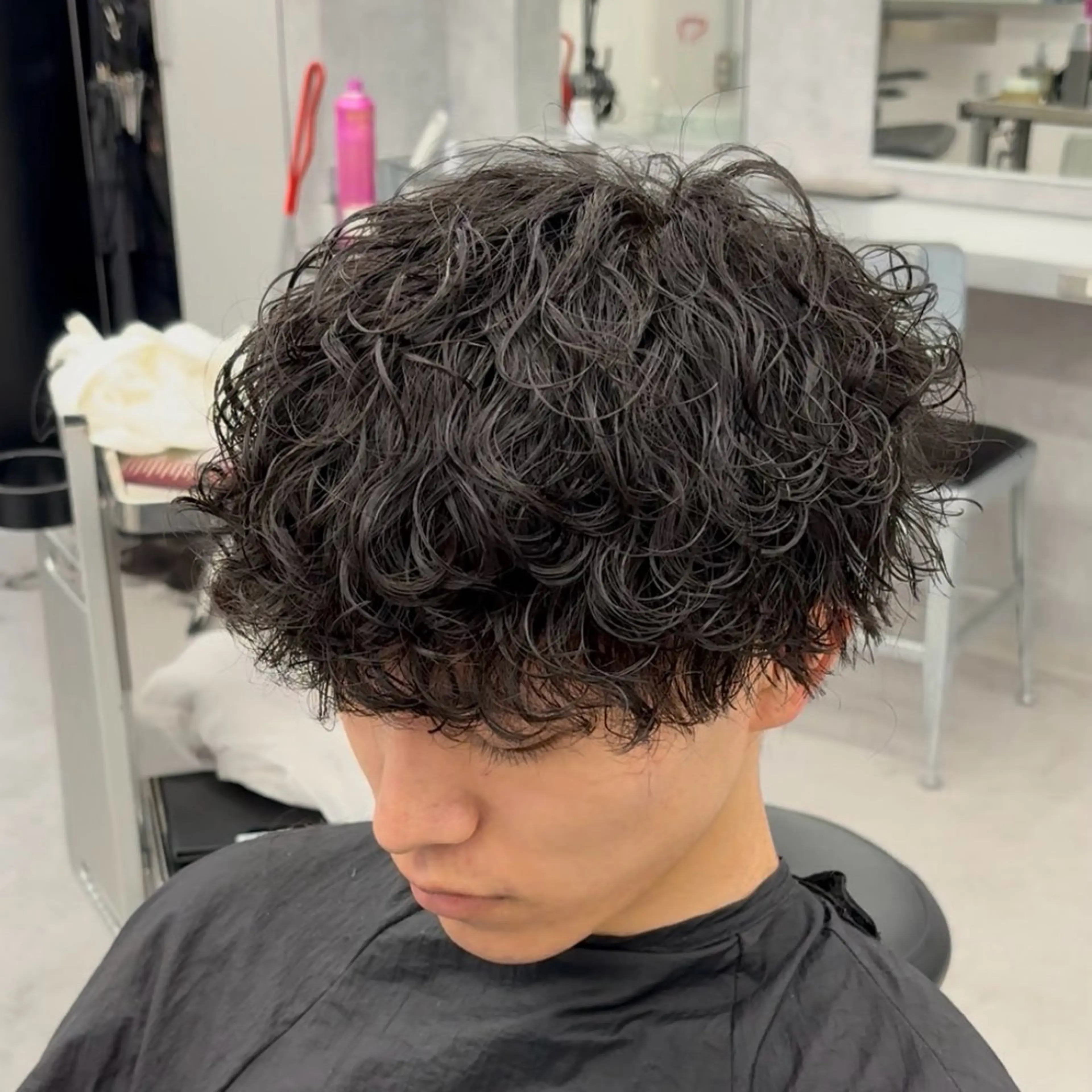 パーマ メンズ カット パーマ トリートメント 👑ホワイトメッシュ /パーマ/渋谷👑のヘアスタイル