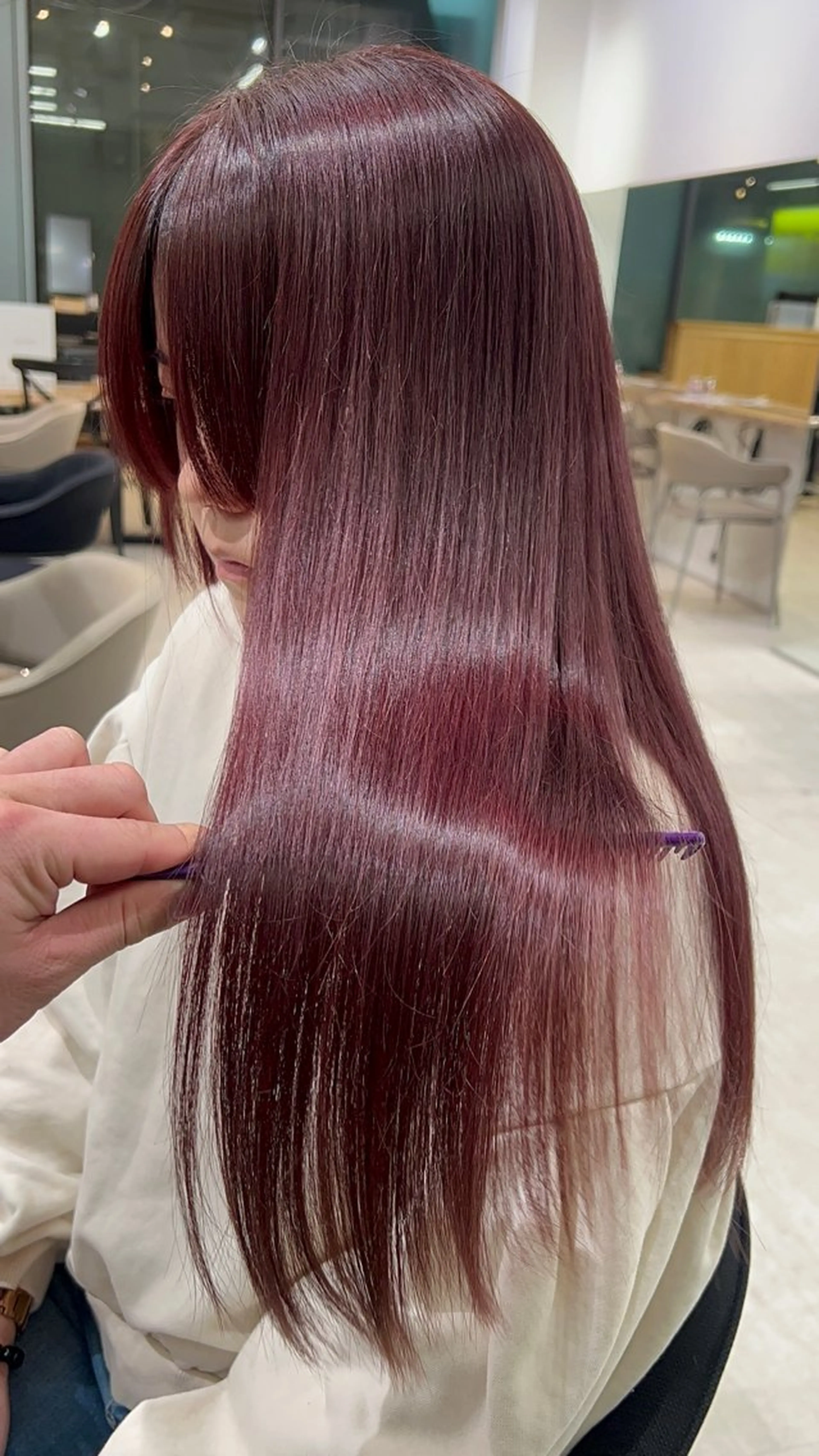 ロング カラー ⭐️似合わせボブ 縮毛矯正⭐️かえでのヘアスタイル