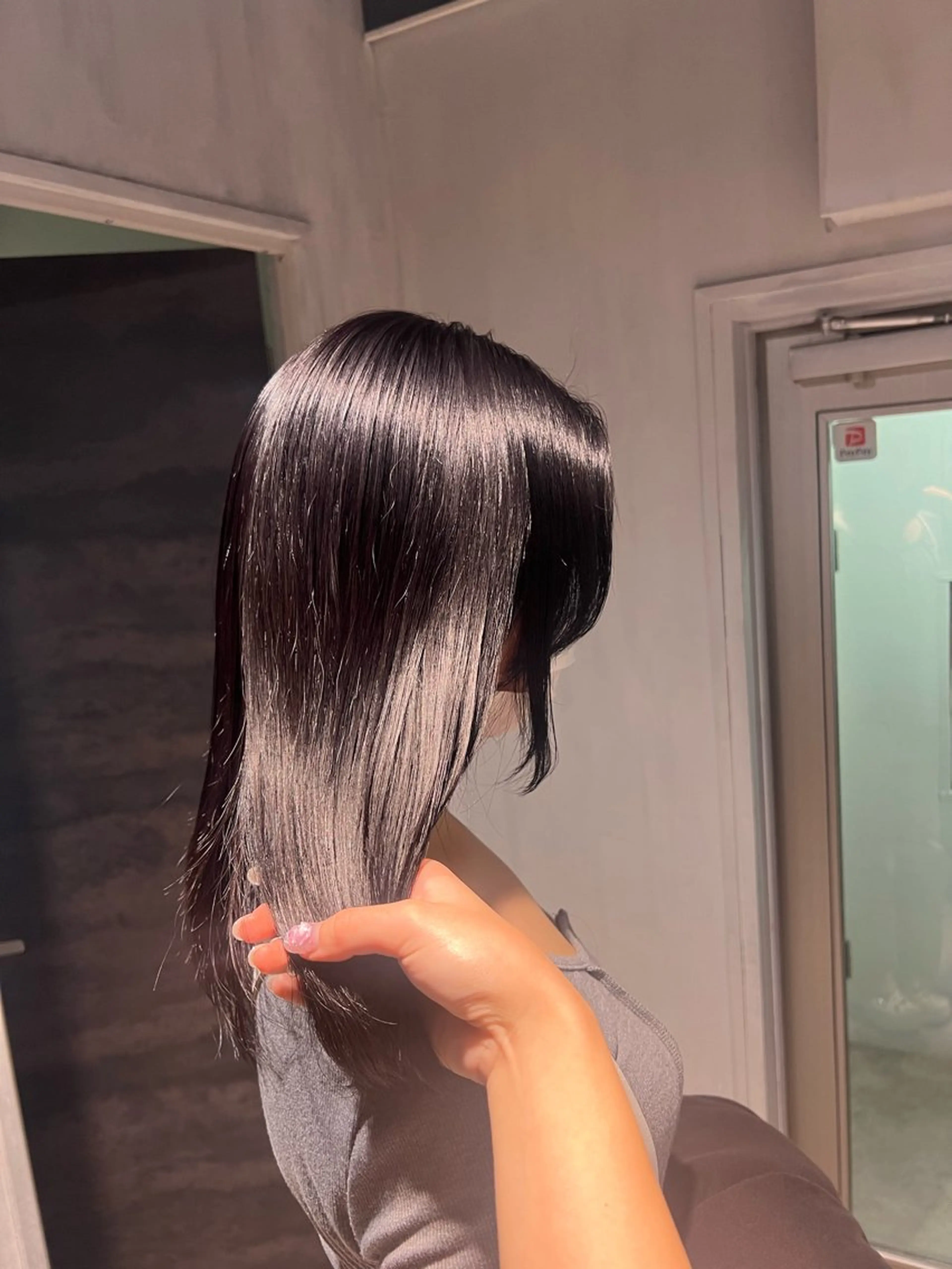 セミロング ヘアカラー トリートメント NANAMI🩵 大人可愛い韓国ヘアのヘアスタイル
