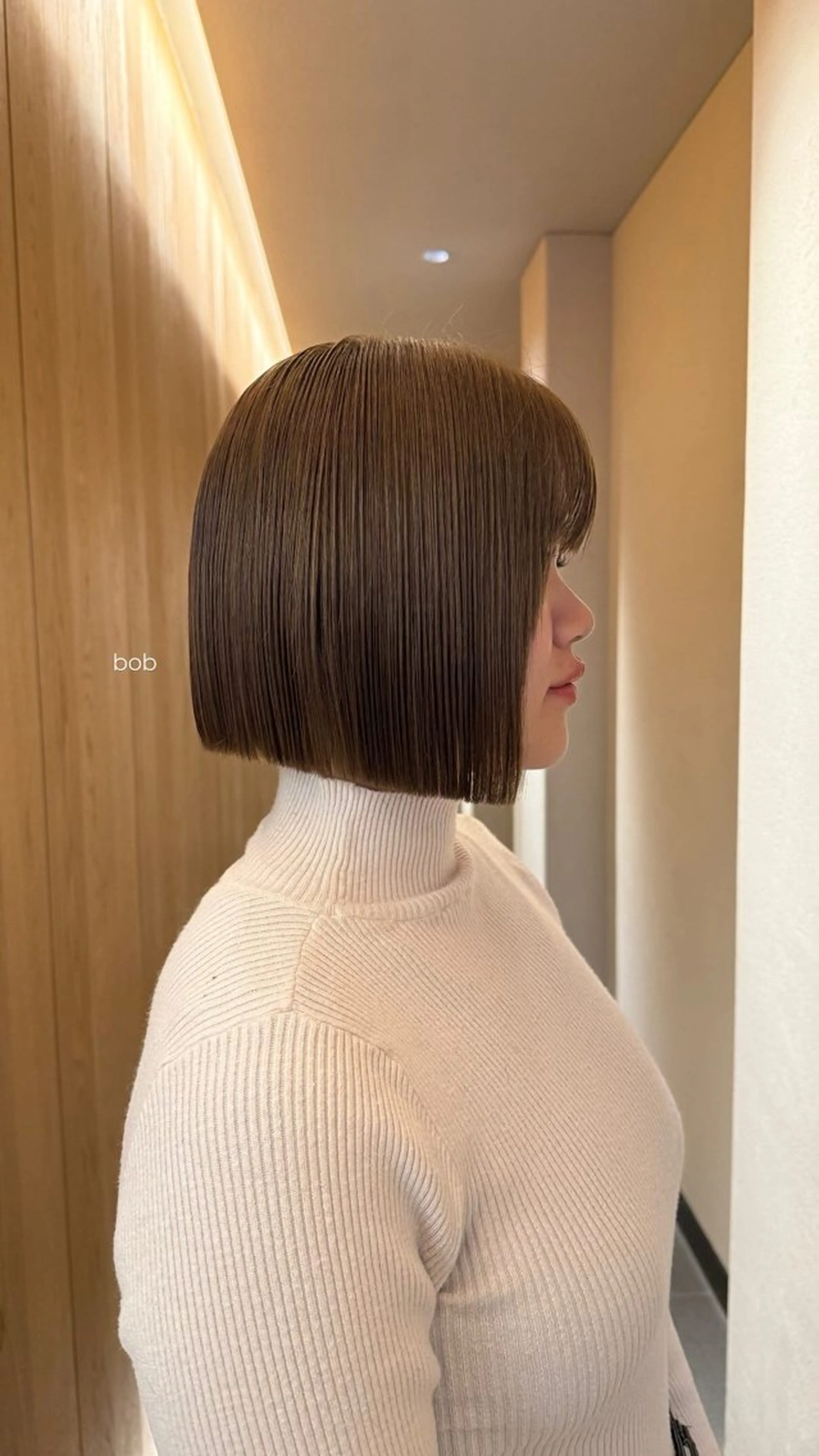 ミディアム ボブ コノカ暖色カラー/ 透明感カラーのヘアスタイル