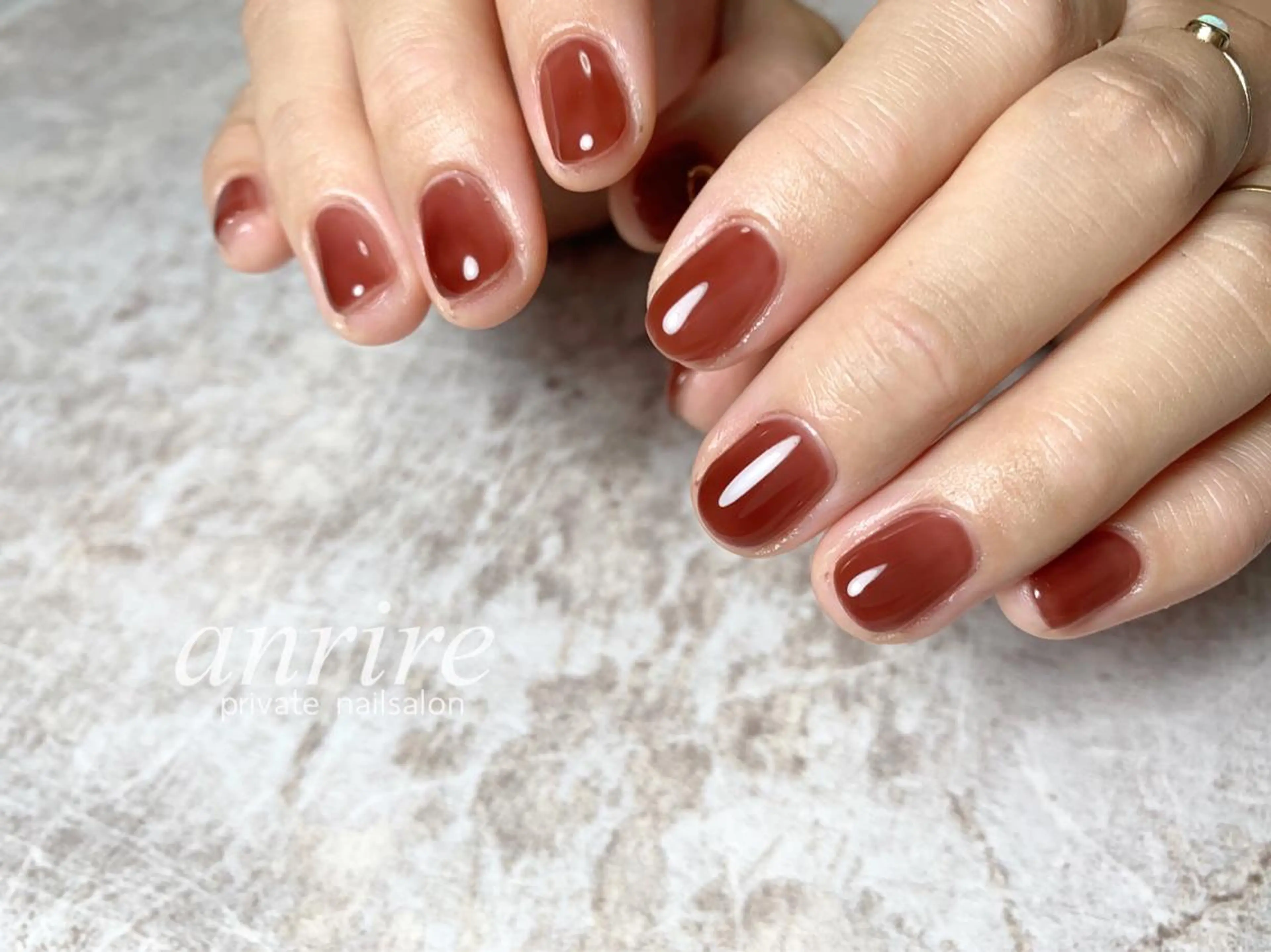 ネイル ブラウン ジェルネイル ワンカラーネイル パラジェル ショートネイル ハンドネイル nail salon anrire〜アンリール〜所属・nailsalon anrireのネイルデザイン