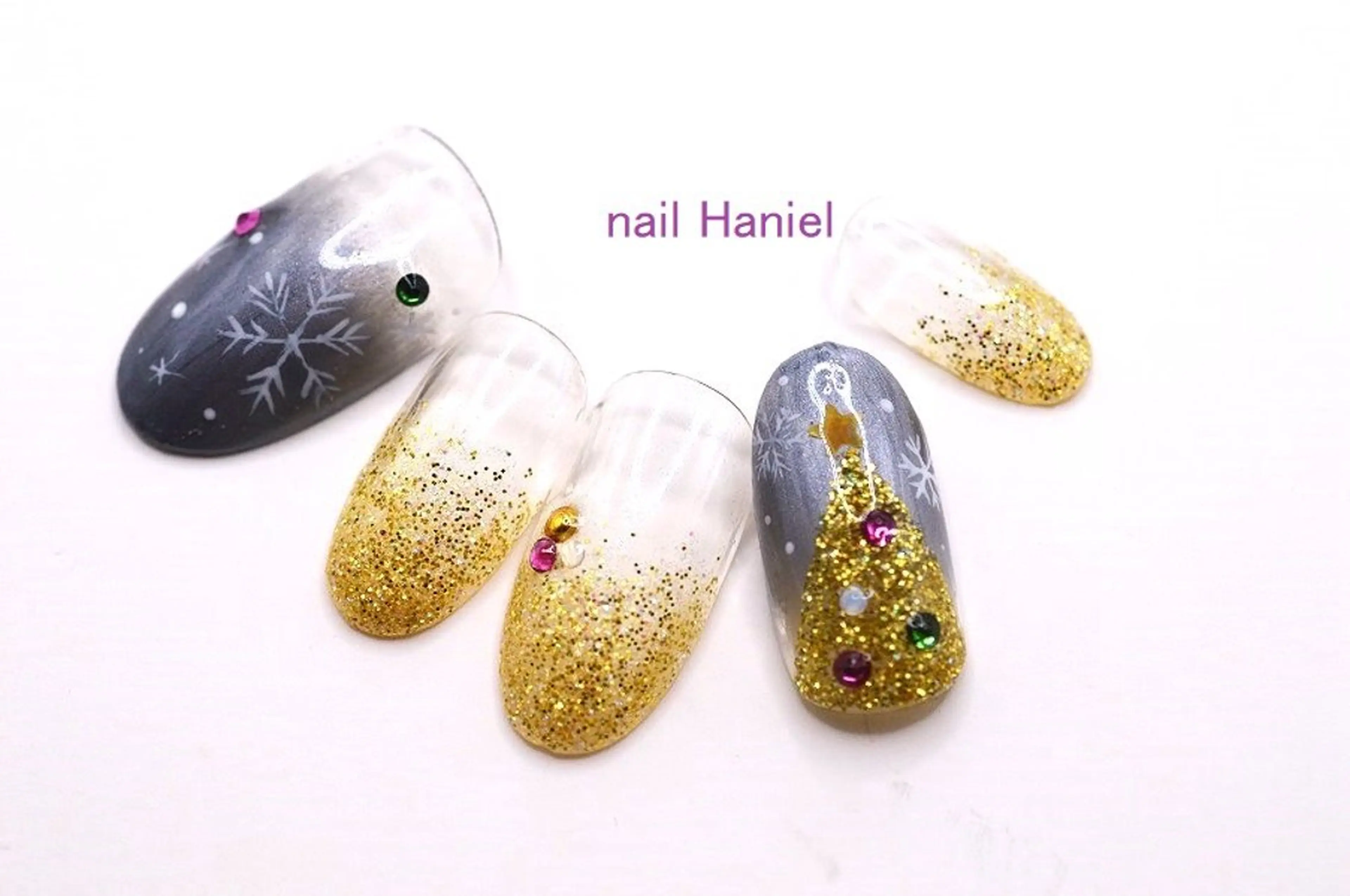 ネイル アートネイル ジェルネイル パラジェル 冬ネイル クリスマス ハンドネイル nail Haniel所属・半蔵門サロンハニエル 魅神 ちよのネイルデザイン