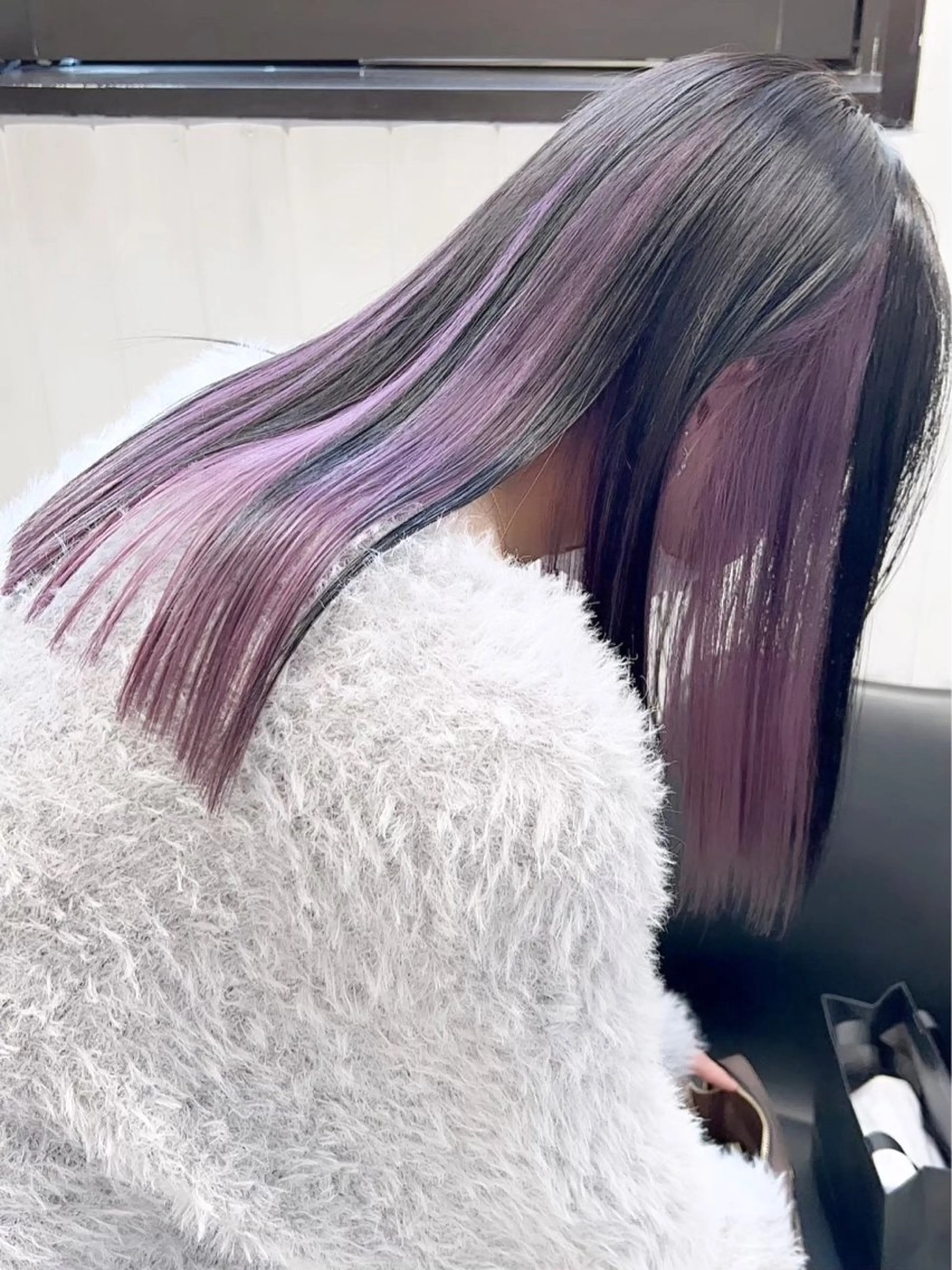 ロング カラー イヤリングカラー インナーカラー ラベンダーカラー ピンクカラー トリートメント RYOSUKE ハイトーンのヘアスタイル