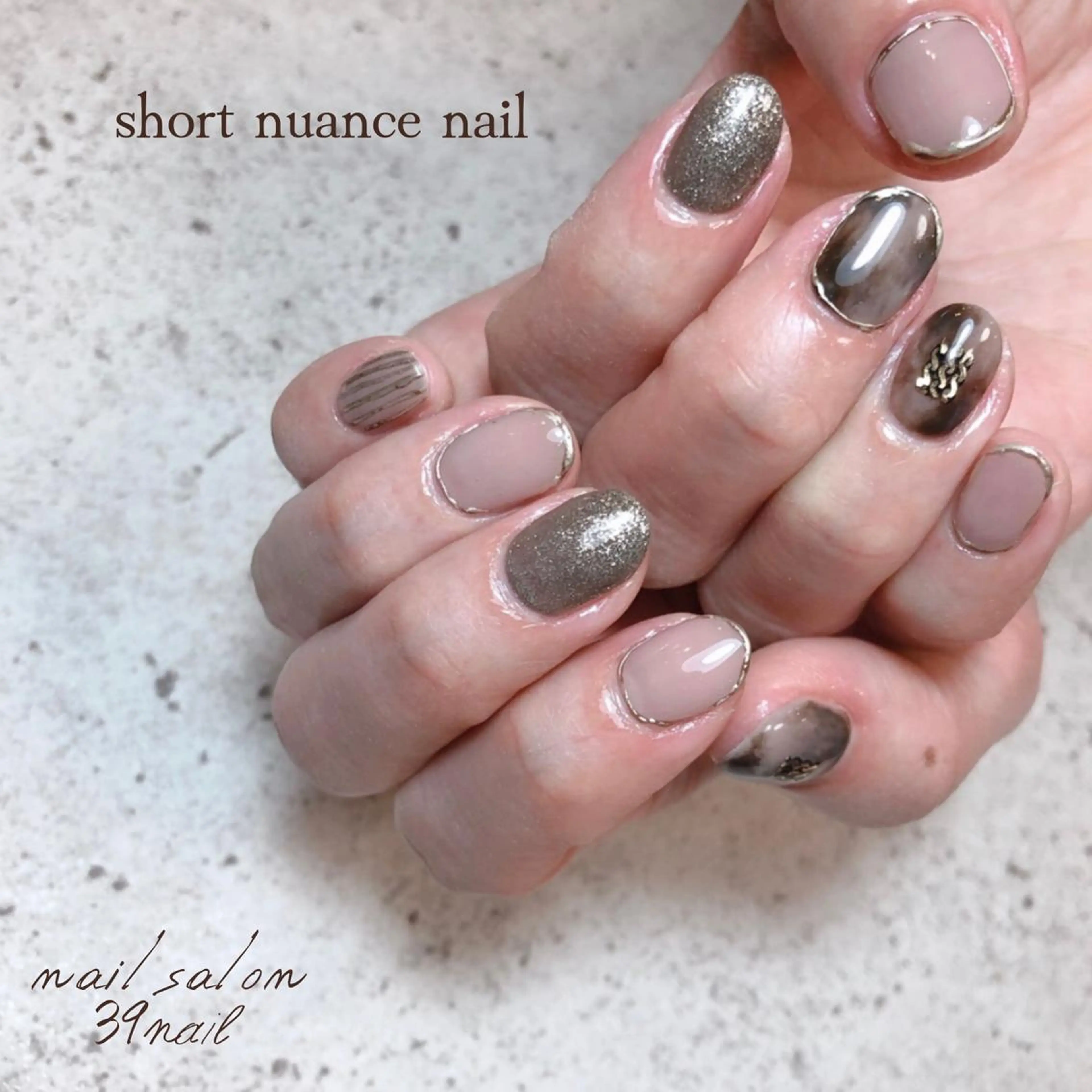 ショート ネイル ハンドネイル 京橋 【39nail】のネイルデザイン