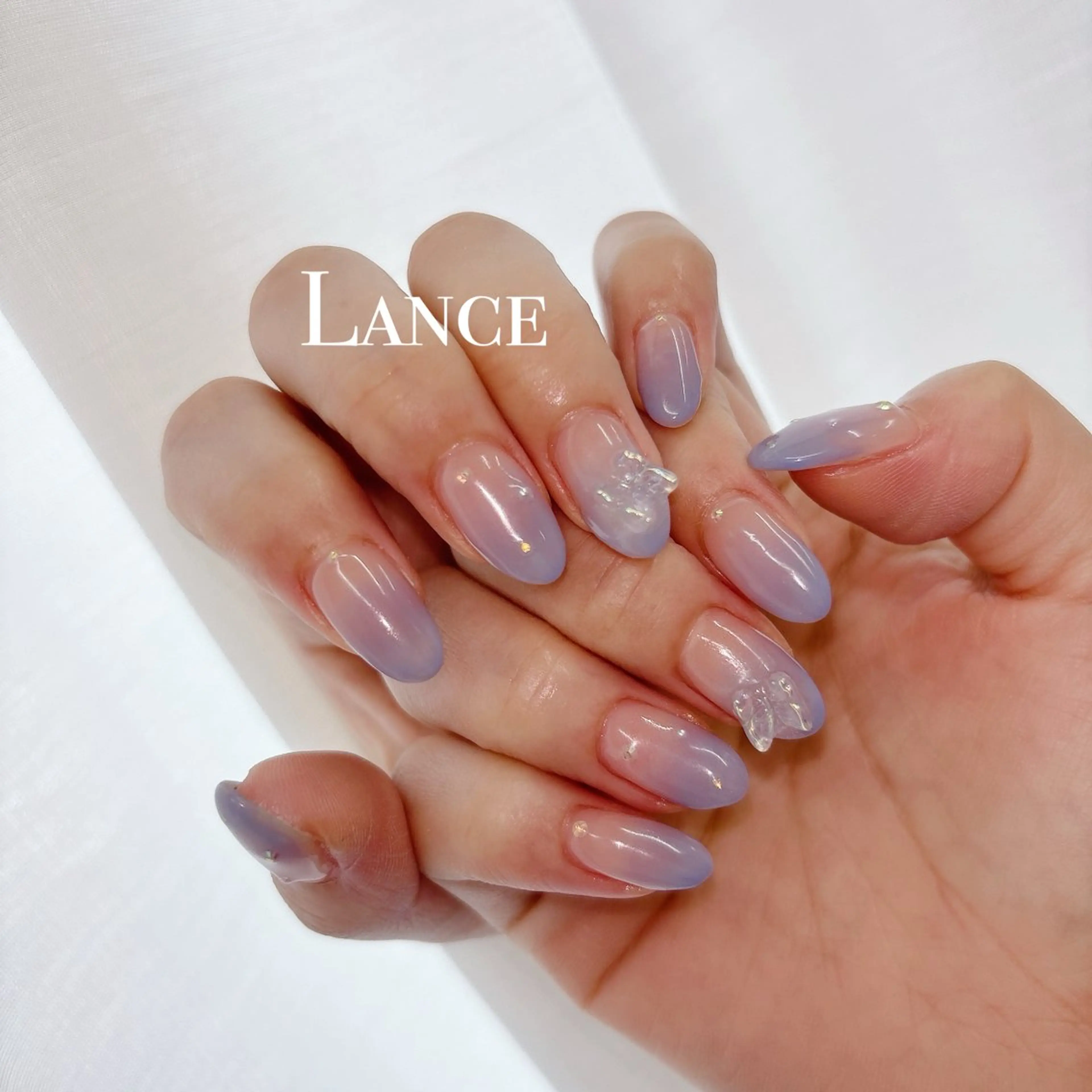 ネイル オーロラネイル フットネイル 氷ネイル・うるうるネイル キラキラネイル 韓国ネイル ハンドネイル Lance nailのネイルデザイン