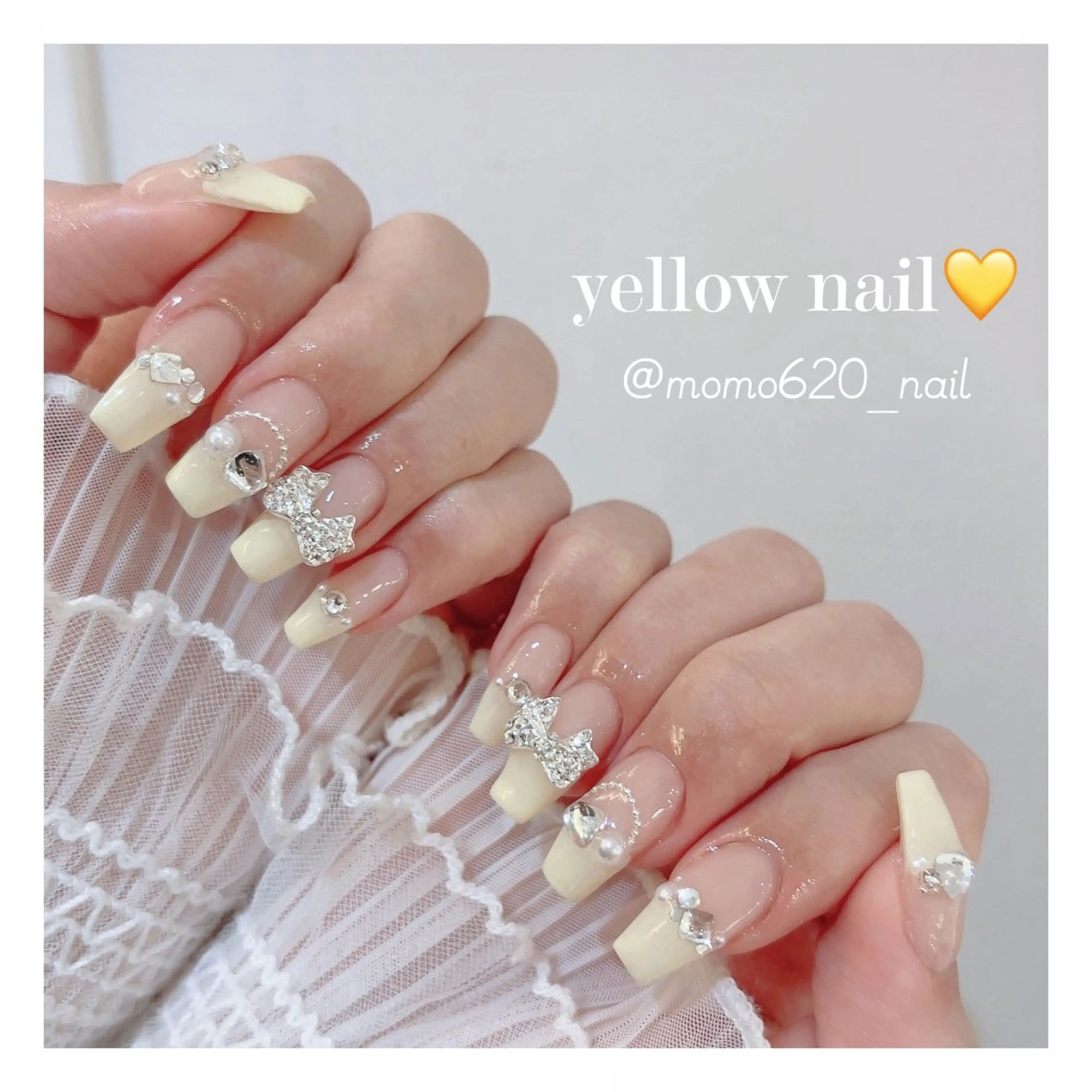 ネイル パステルネイル 黄色 ハンドネイル nailsalon moca 堀江店所属・moca堀江店 momokaのネイルデザイン
