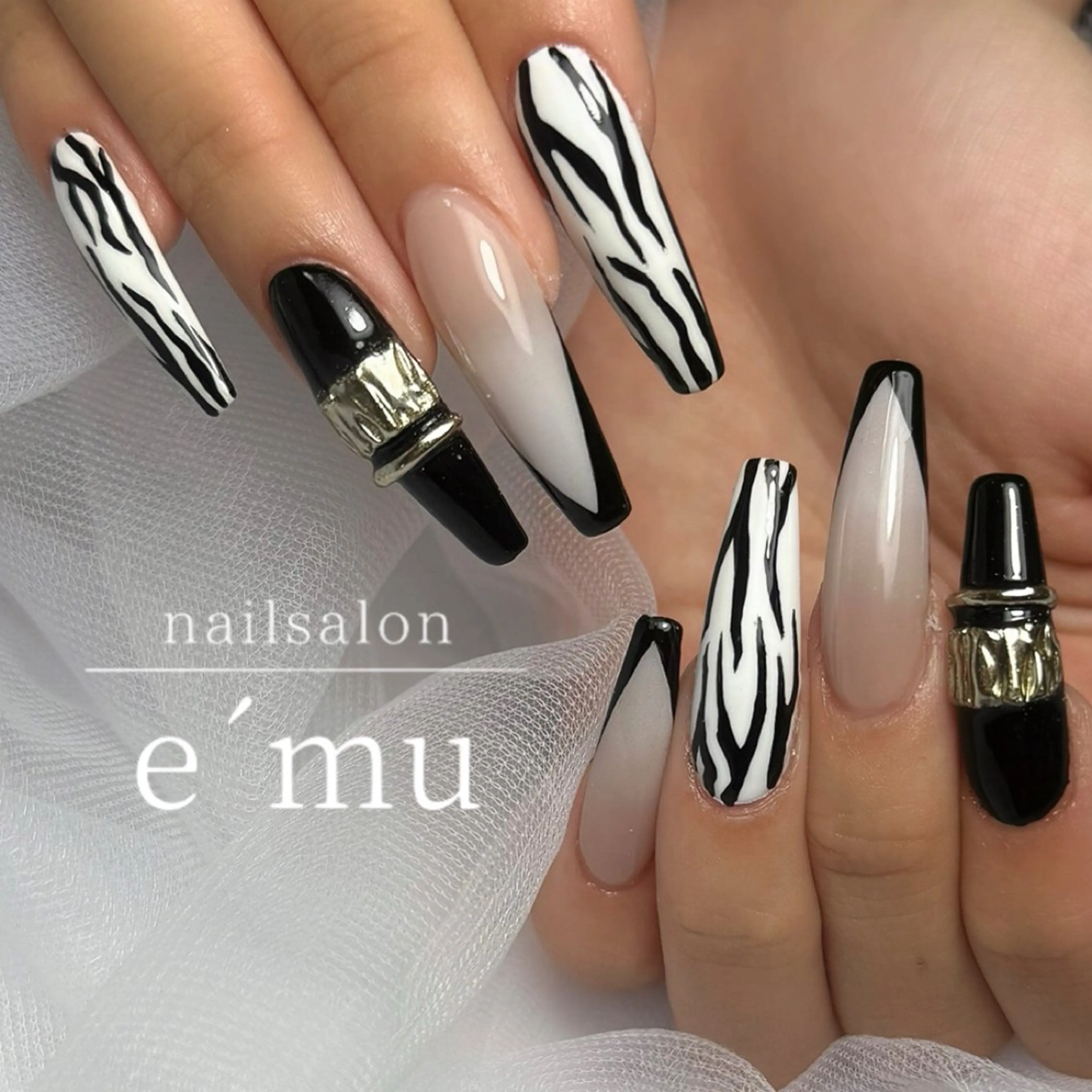 ネイル ロングネイル ハンドネイル nailsalon e´muのネイルデザイン
