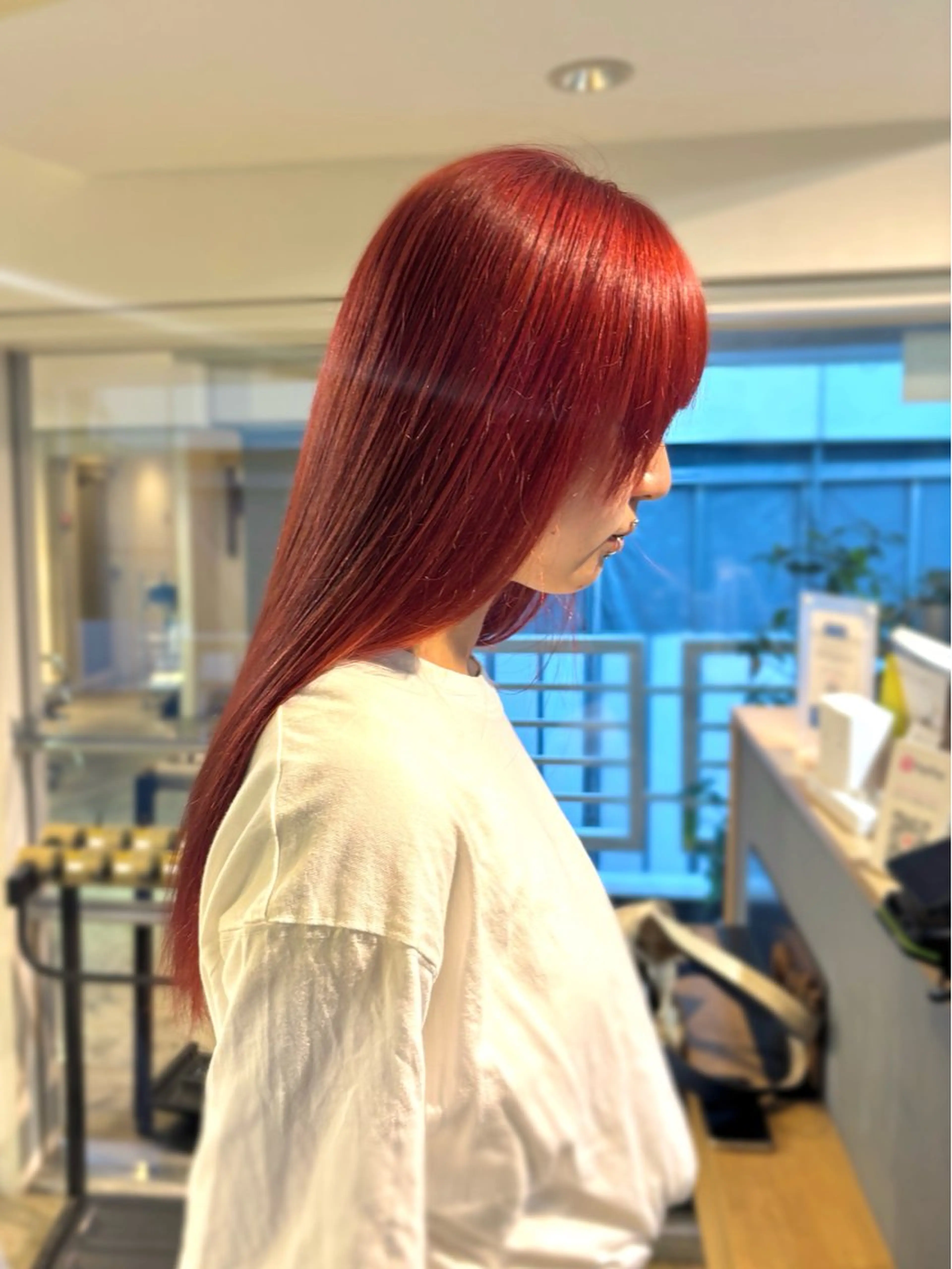 ロング カット ヘアカラー トリートメント 髪質改善ストレート/ coiiはしもとはなのヘアスタイル